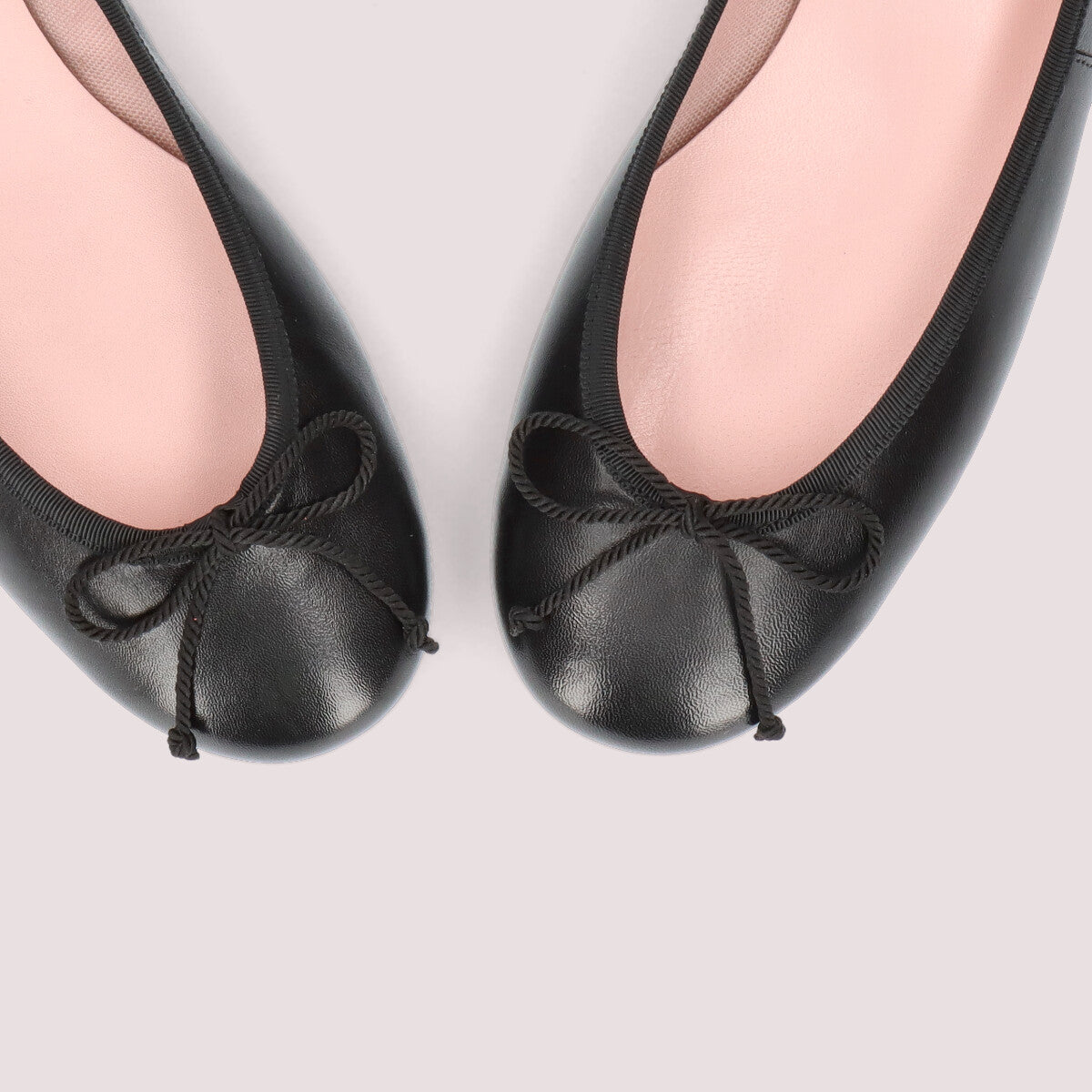 Rosario Black Leather Ballet Flats