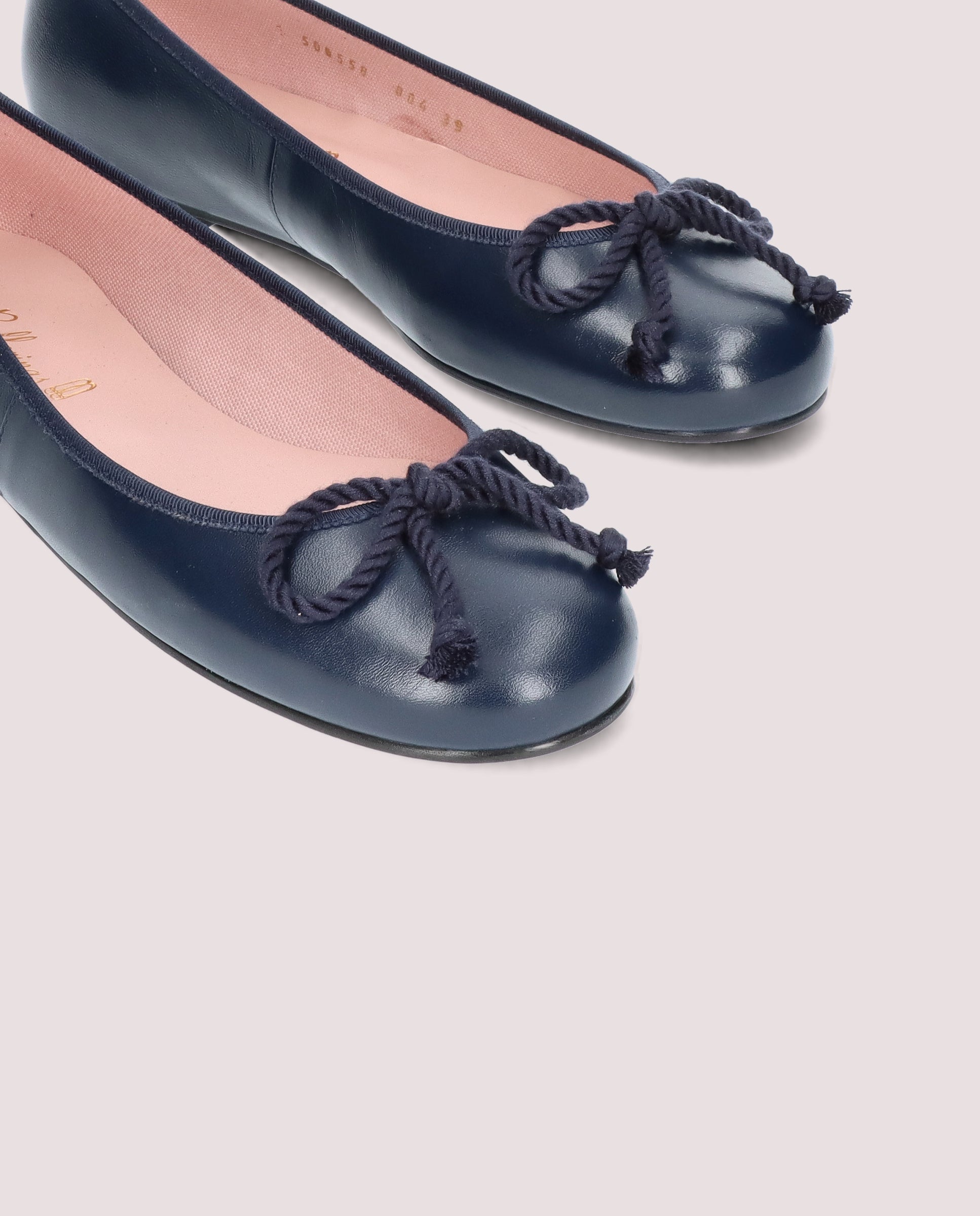 Rosario Blue Leather Ballerinas
