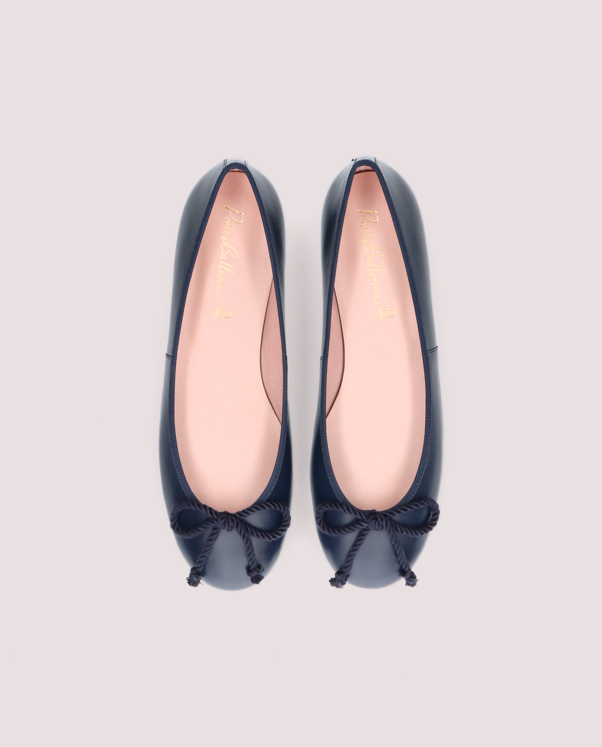Rosario Blue Leather Ballerinas
