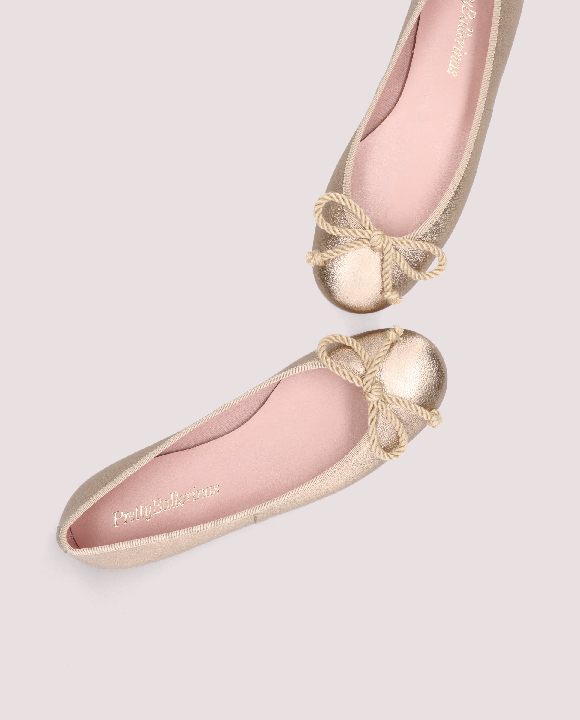 Rosario Gold Ballet Flats Metallic Leather