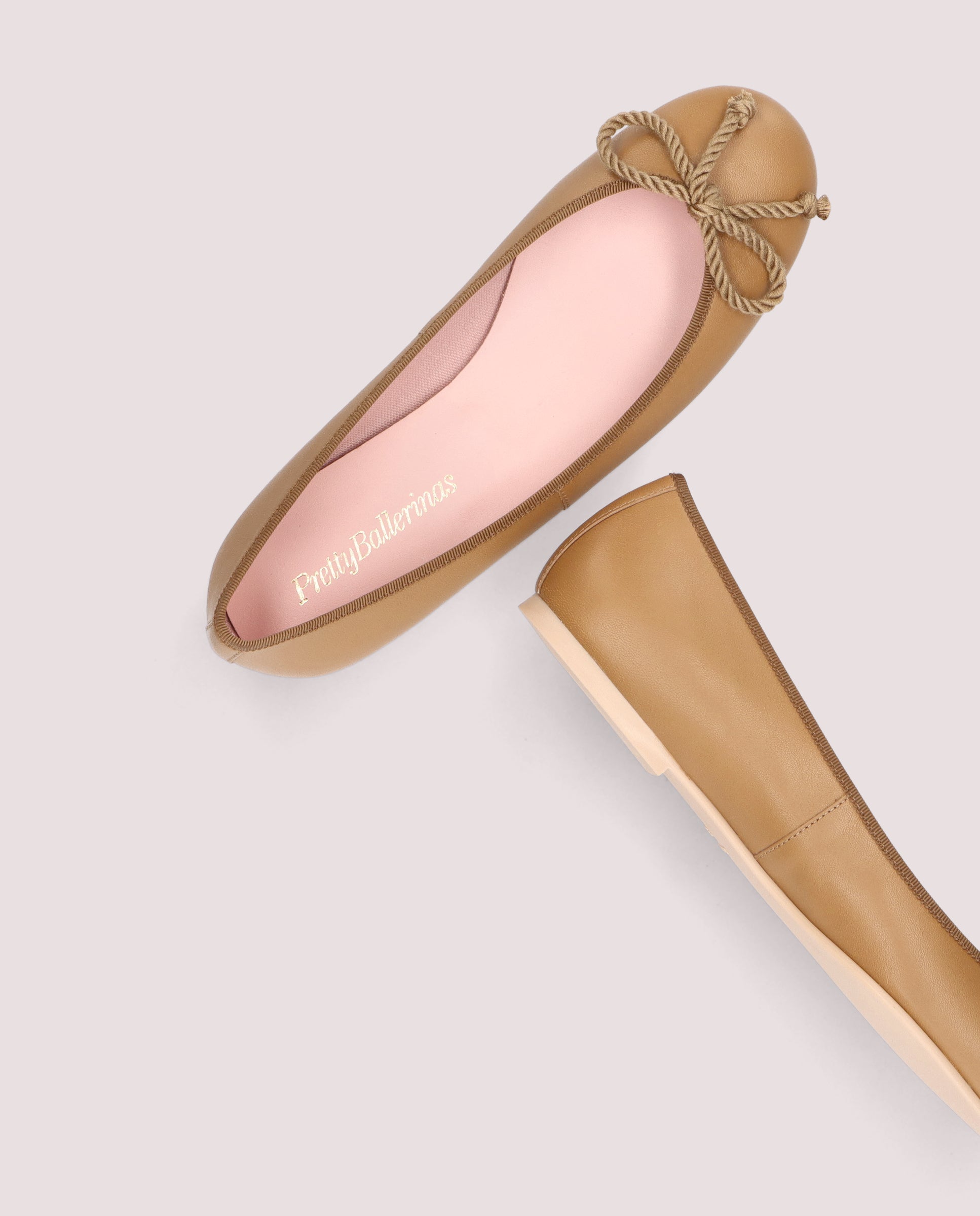 Rosario Brown Leather Ballerinas