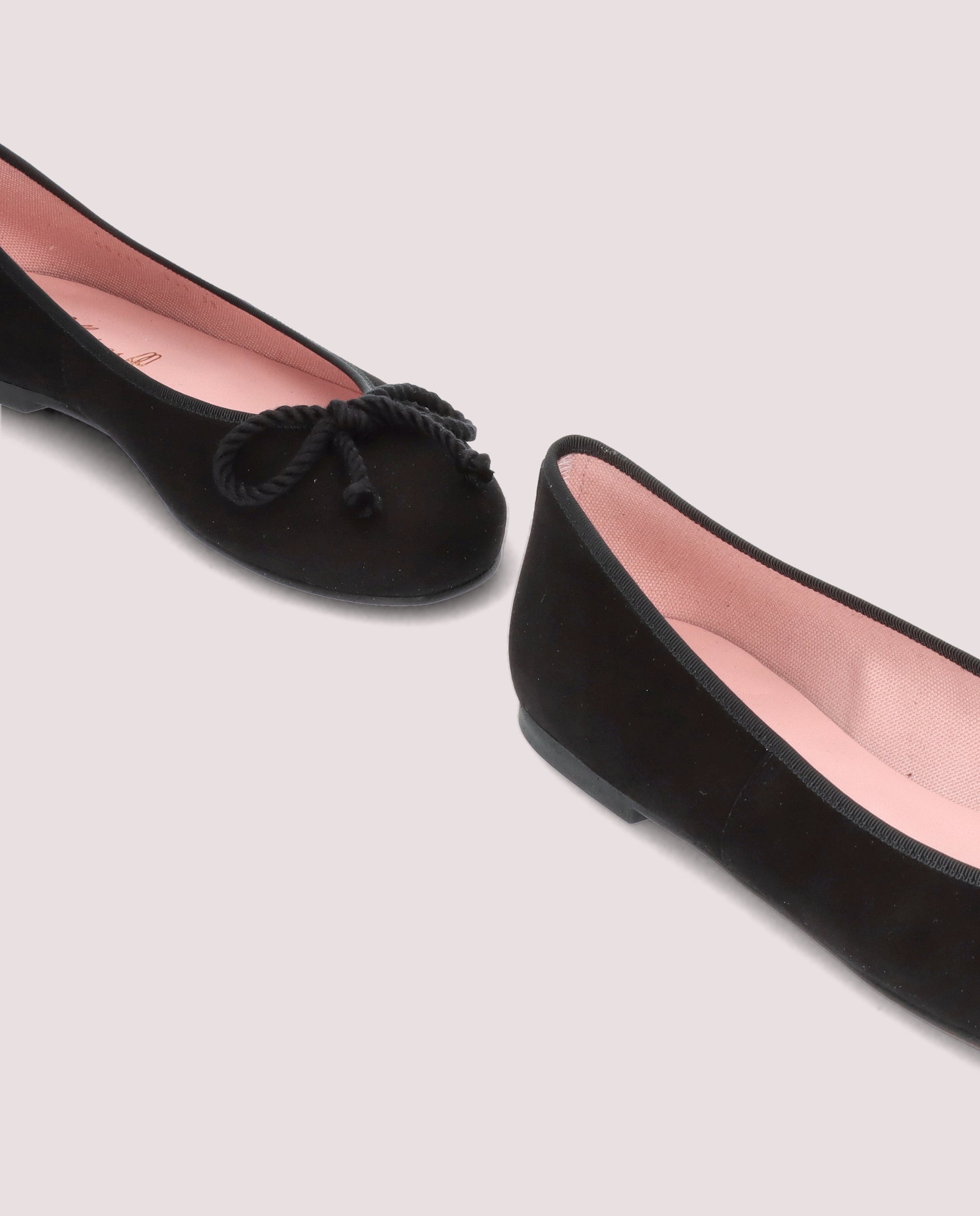 Rosario Black Suede Ballet Flats
