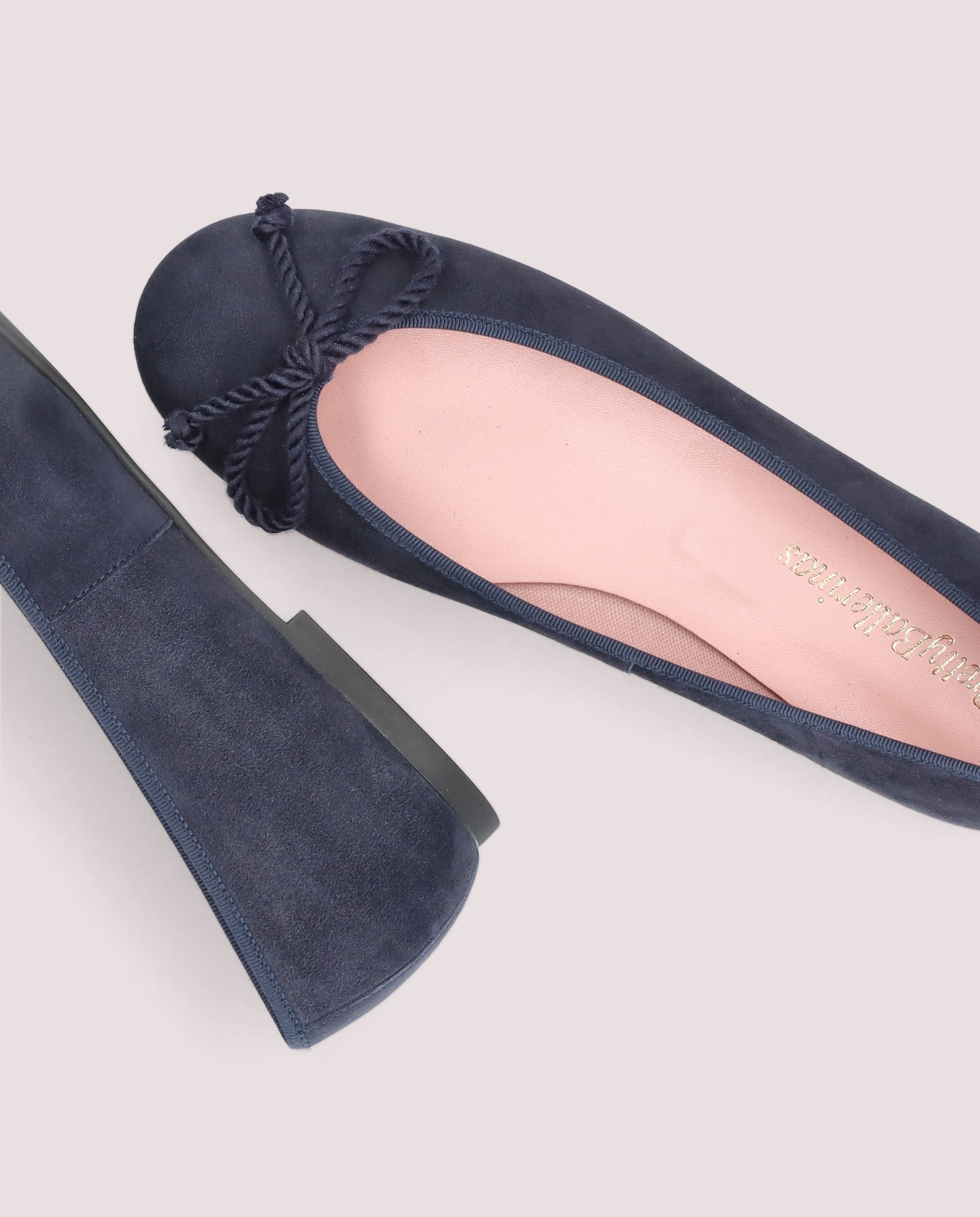 Rosario Blue Suede Ballerinas
