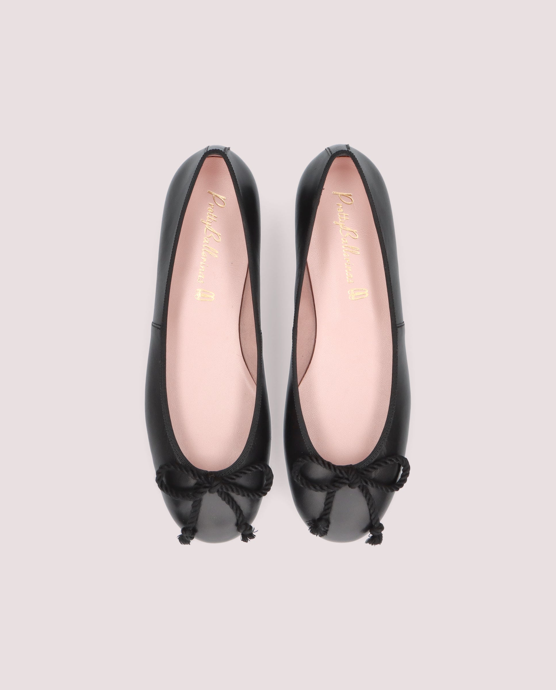 Rosario Black Leather Ballet Flats