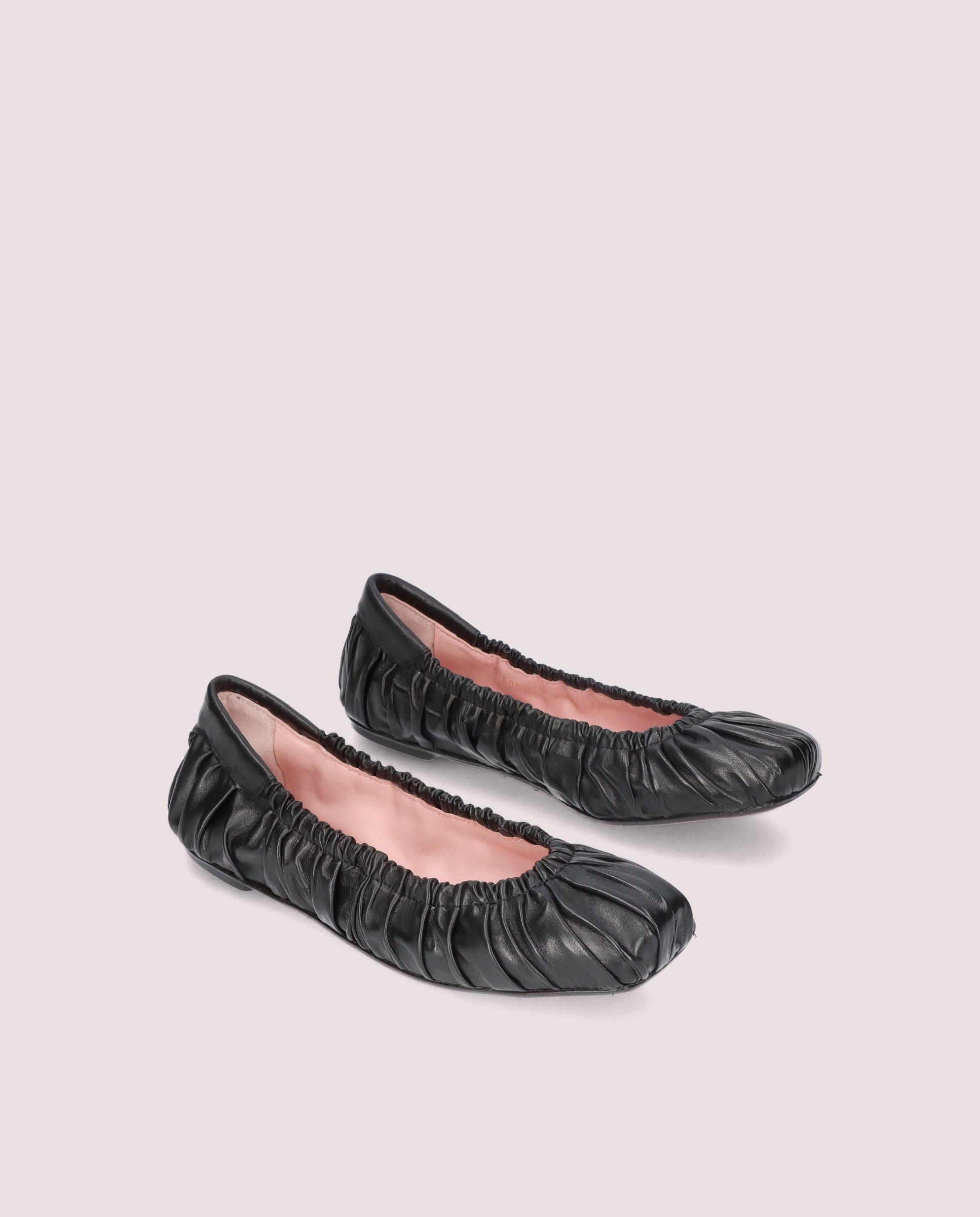 Kristen Black Leather Ballerinas