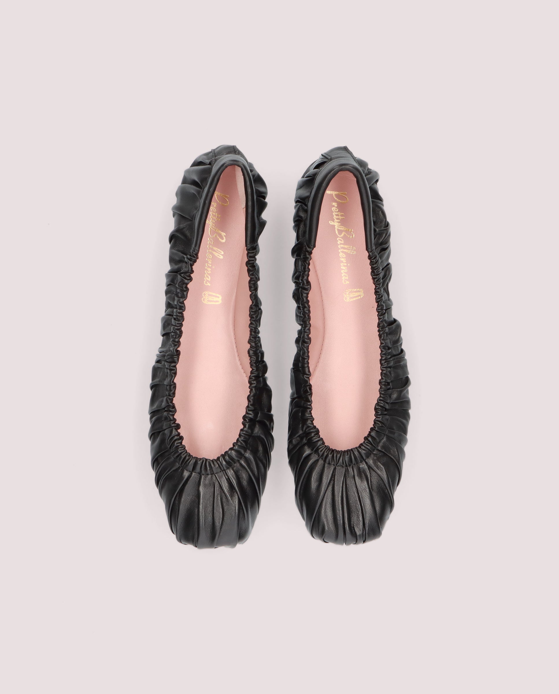 Kristen Black Leather Ballerinas
