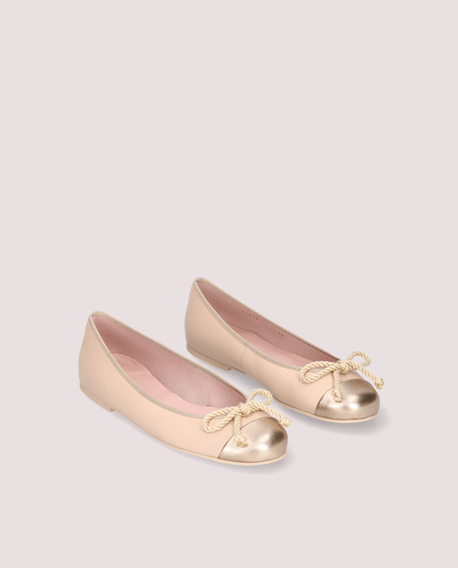 Rosario Gold Ballerinas Metallic Leather