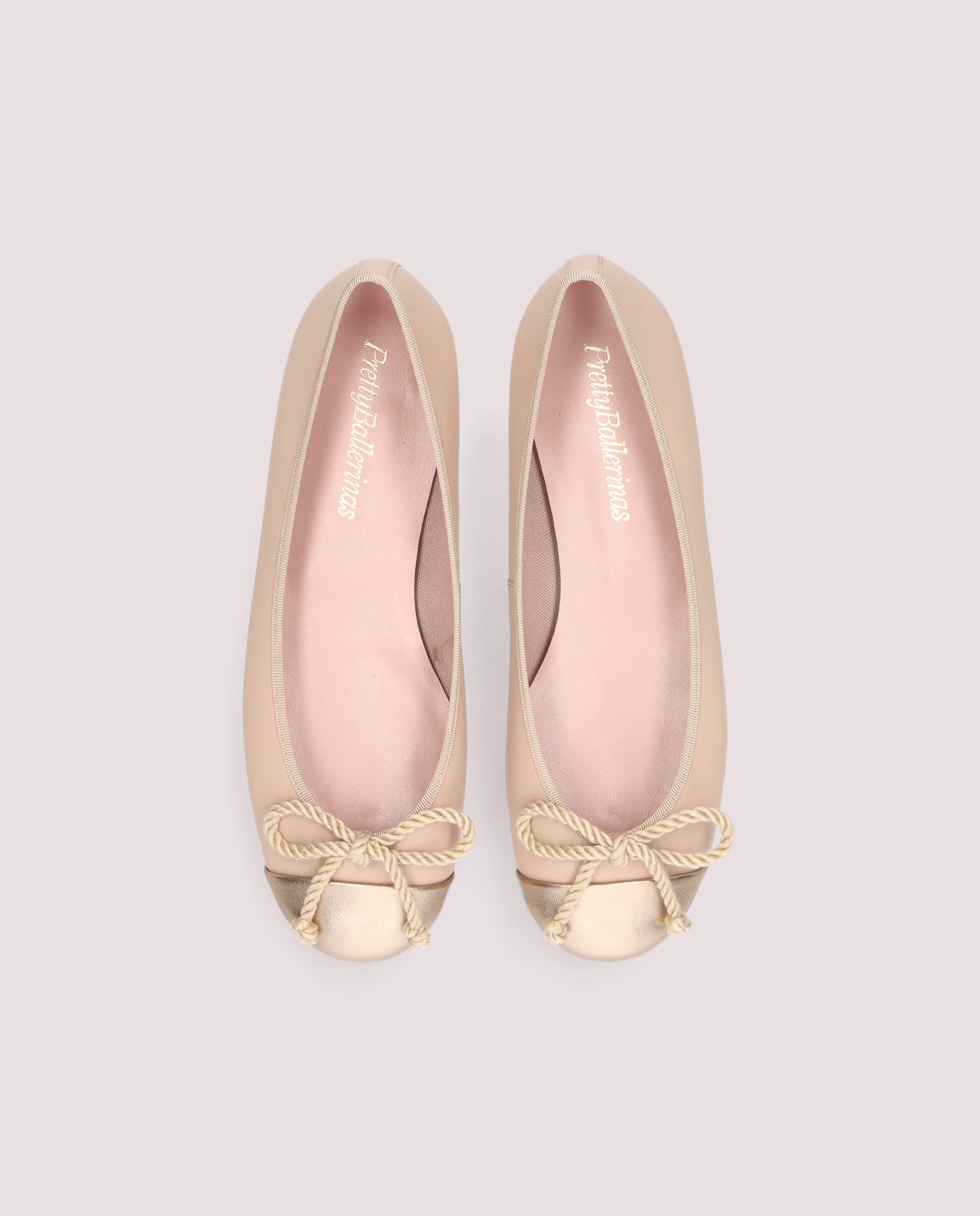 Rosario Gold Ballerinas Metallic Leather