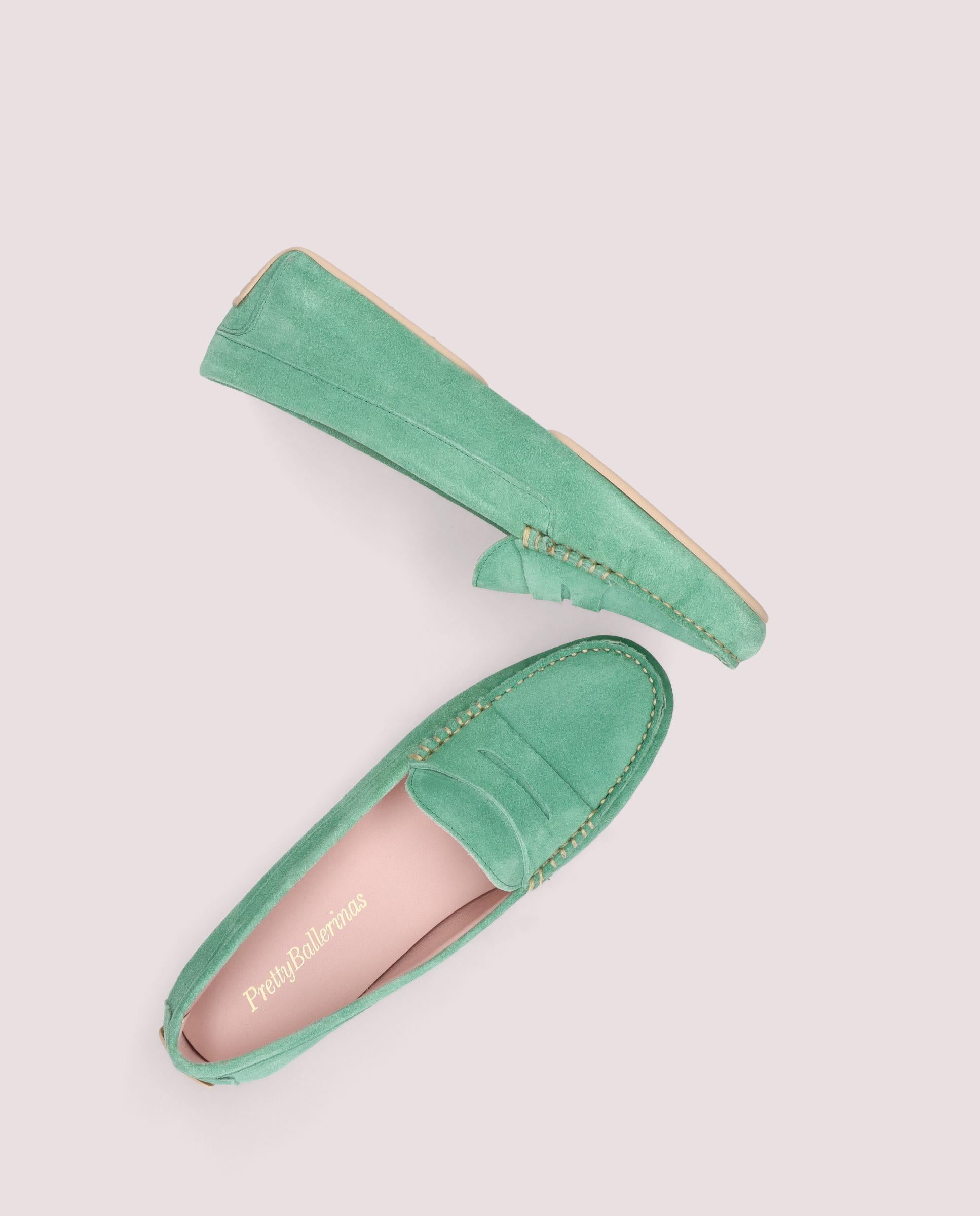 Josephine Green Suede Loafers