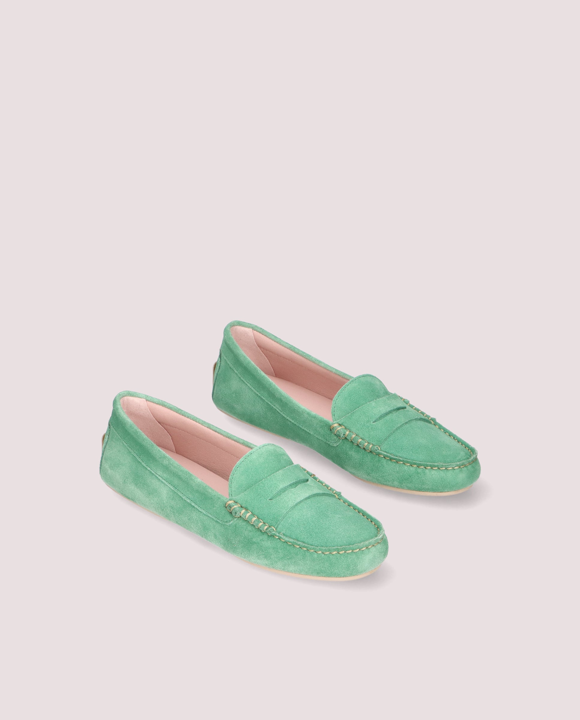 Josephine Green Suede Loafers