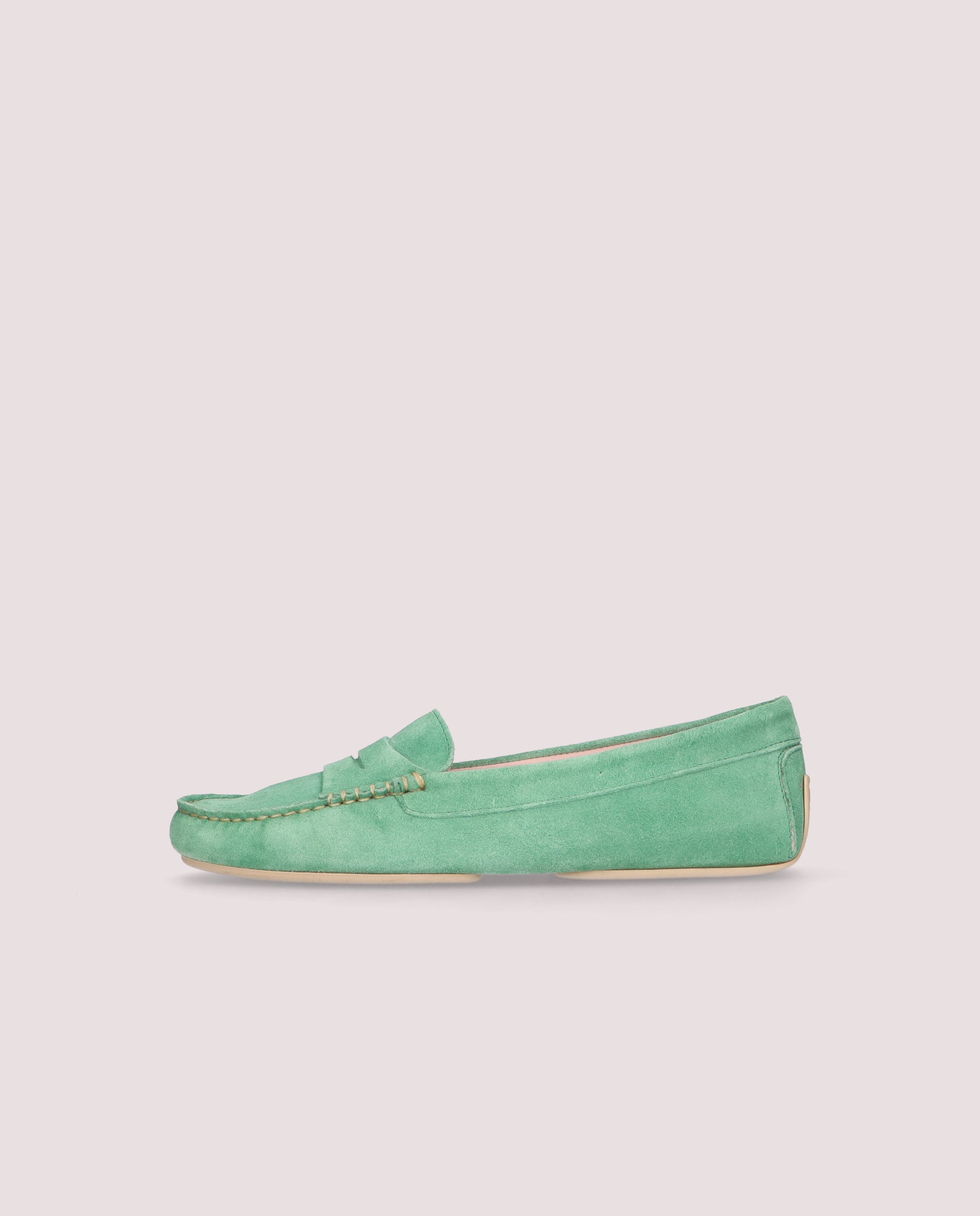 Josephine Green Suede Loafers
