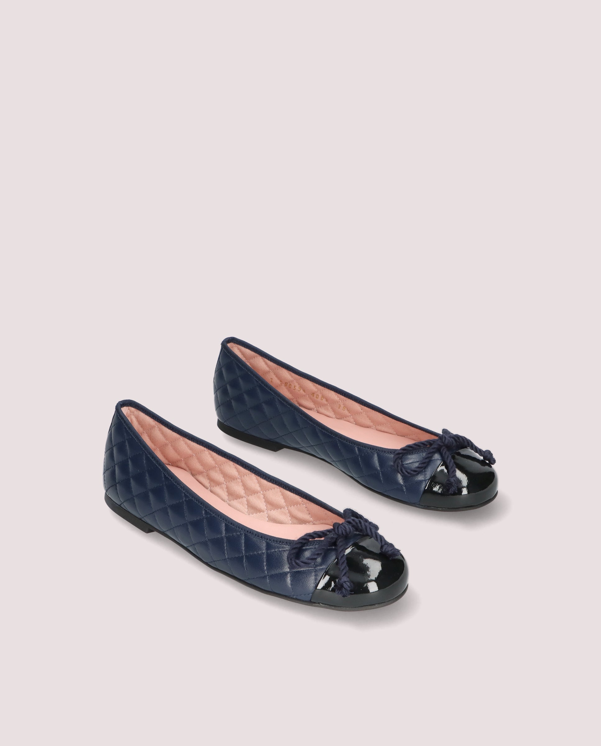 Rosario Blue Leather Ballet Flats