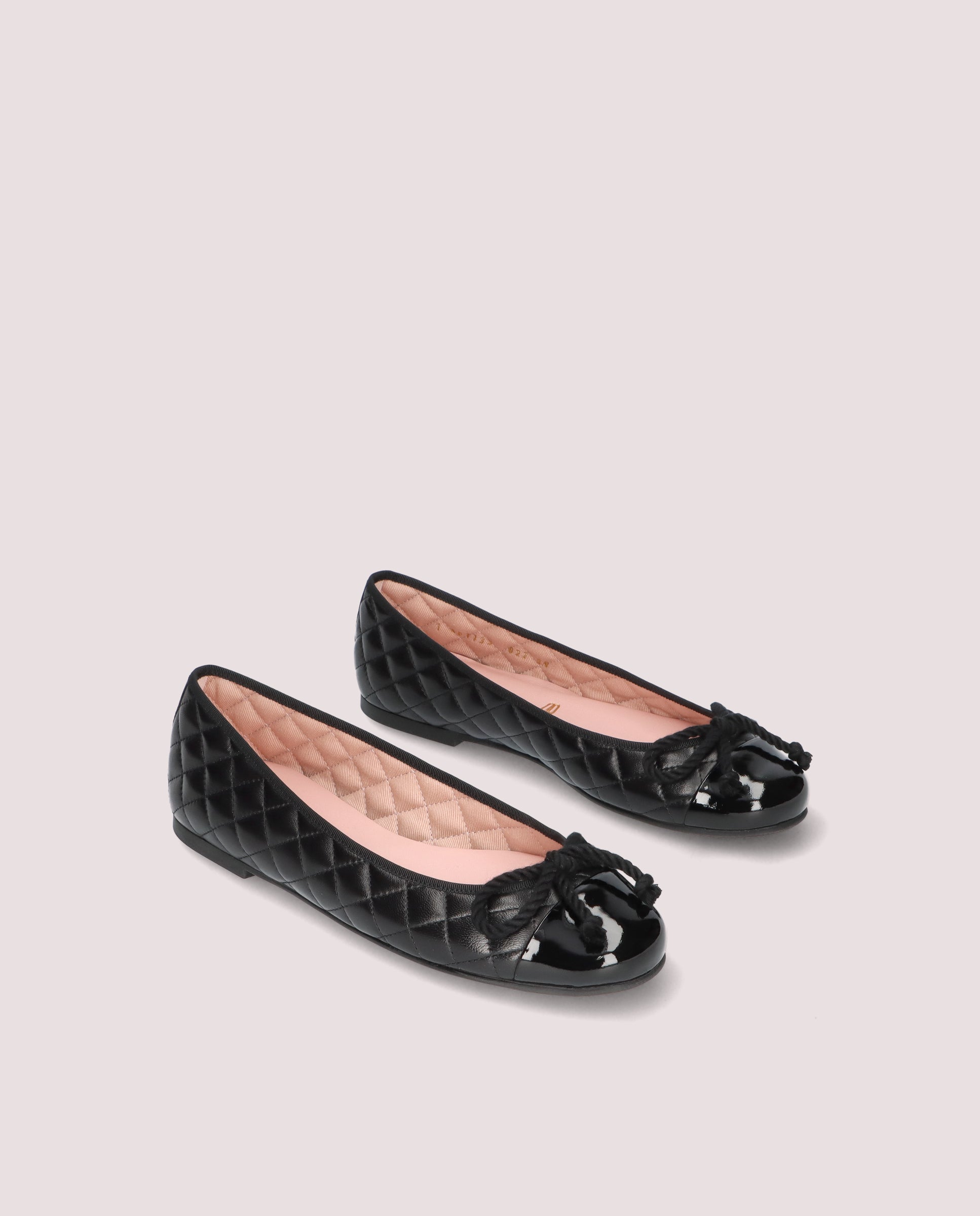 Rosario Black Leather Ballet Flats