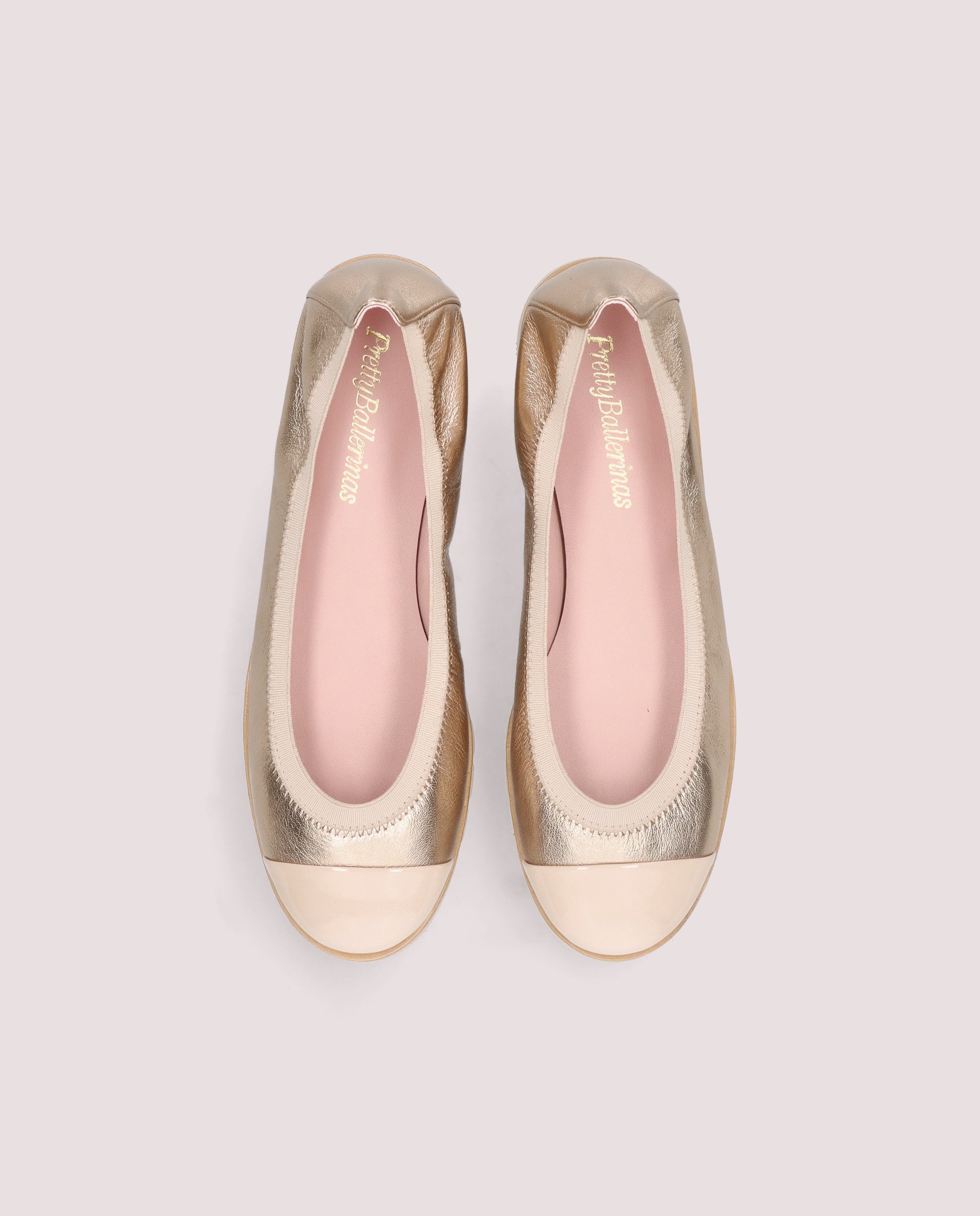 Rosario Gold Ballerinas Metallic Leather