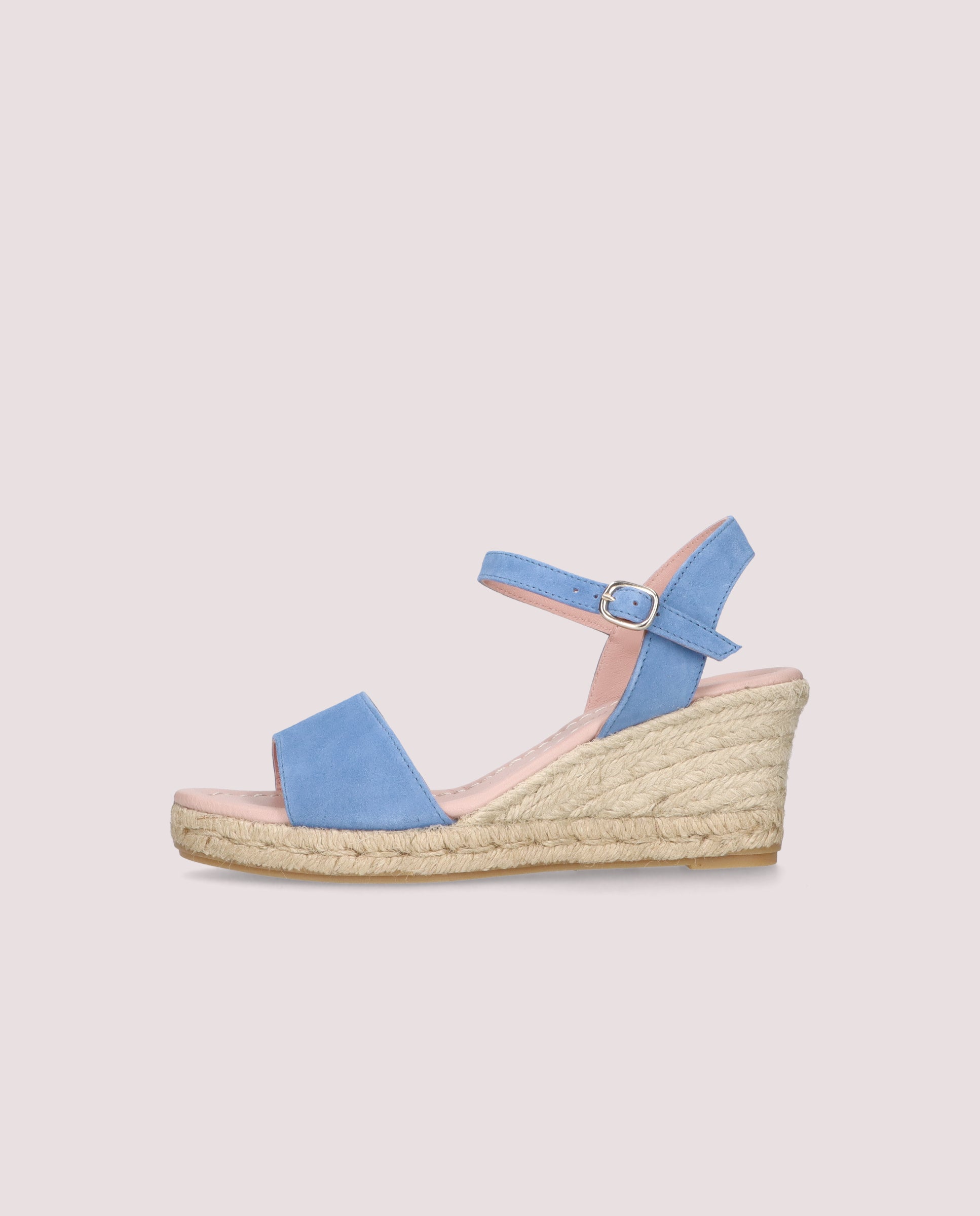 Deborah Blue Suede Esparto Espadrilles