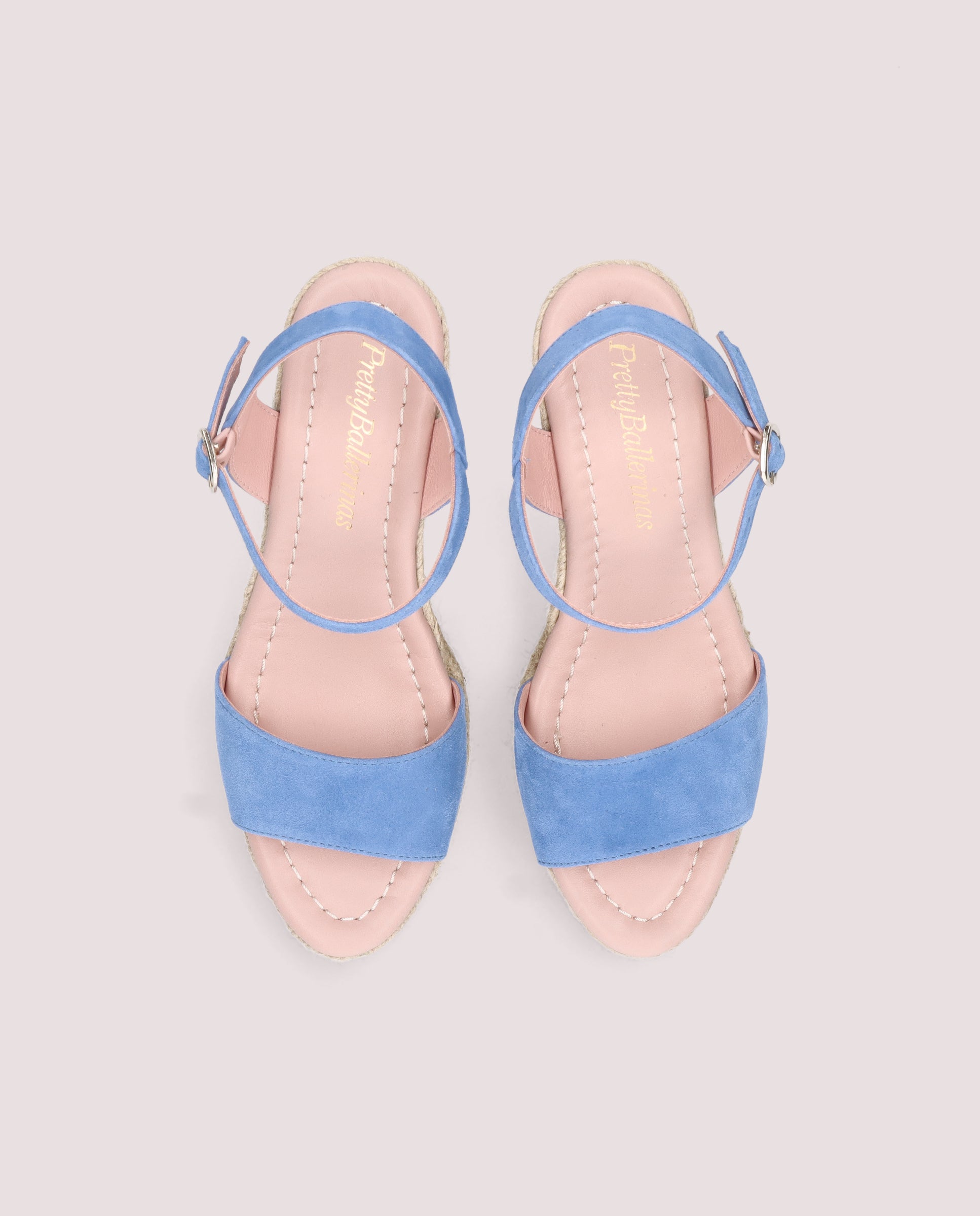 Deborah Blue Suede Esparto Espadrilles