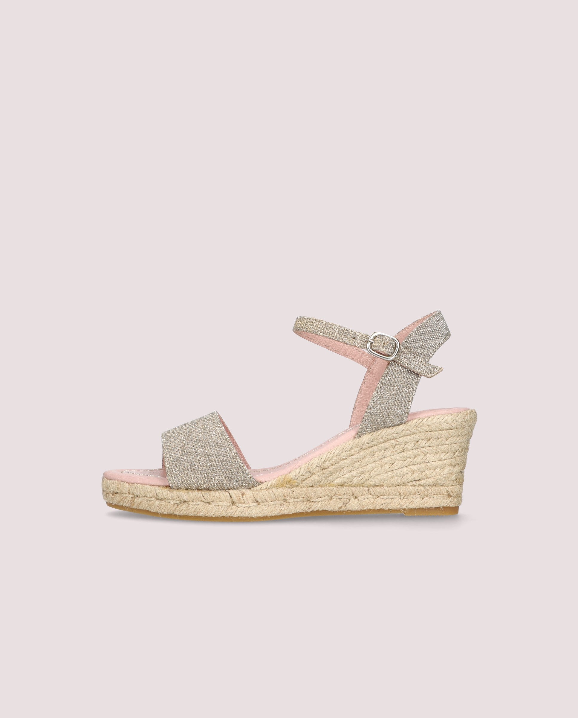 Deborah Silver Woven Esparto Espadrilles