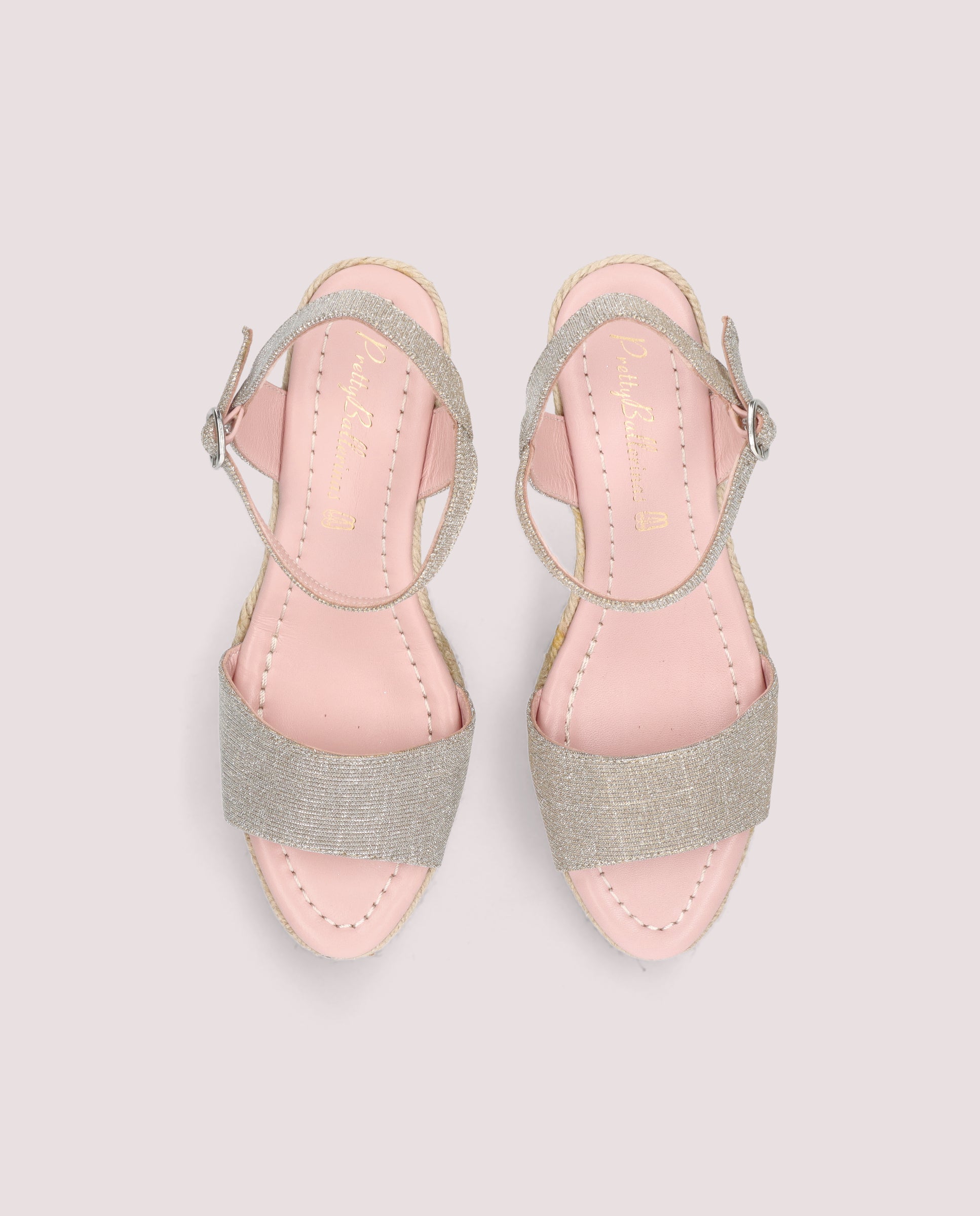 Deborah Silver Woven Esparto Espadrilles