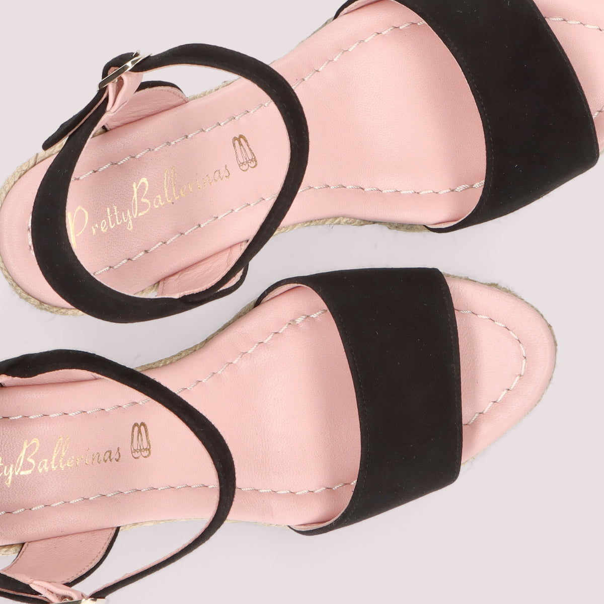 Deborah Black Suede Esparto Espadrilles