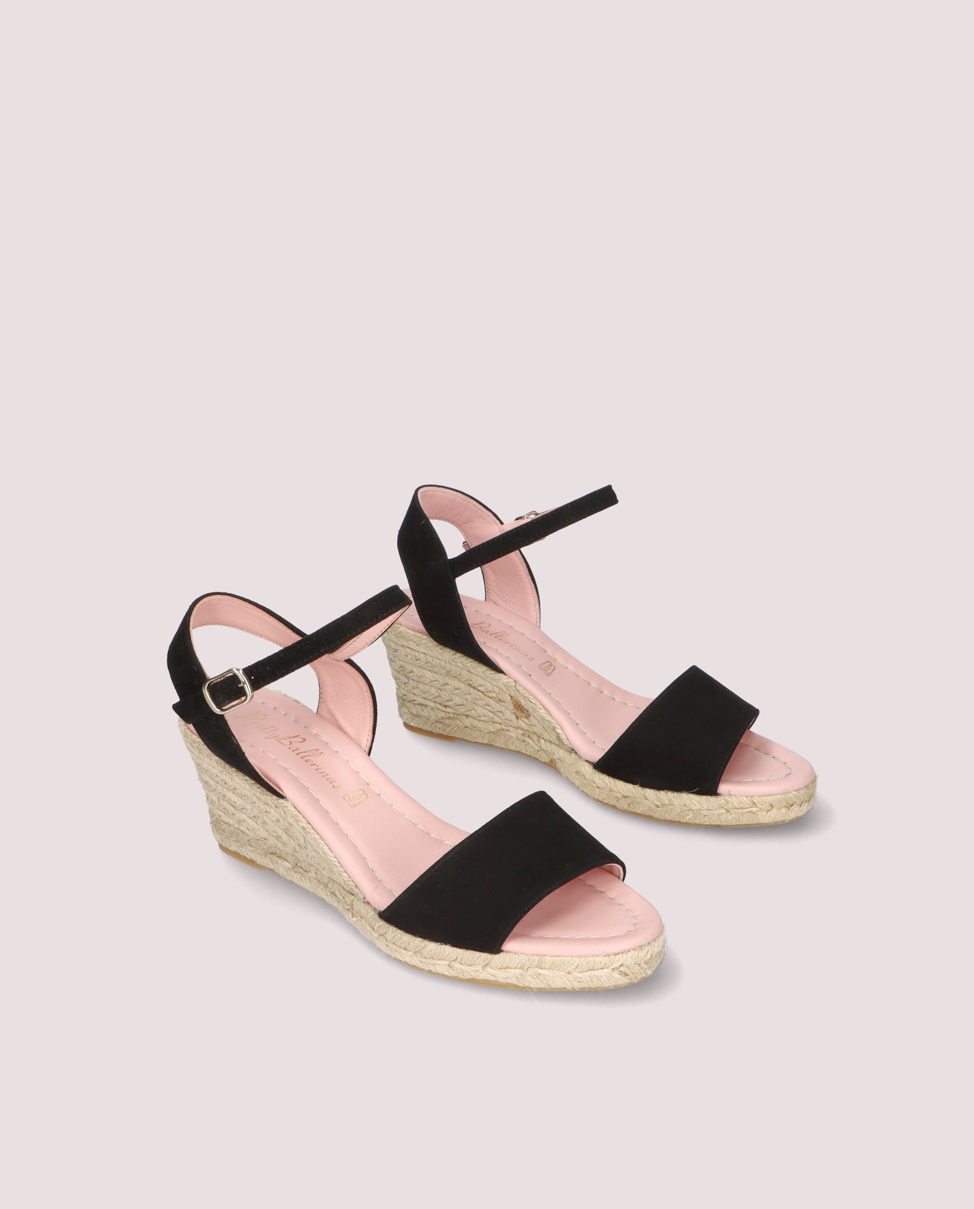 Deborah Black Suede Esparto Espadrilles