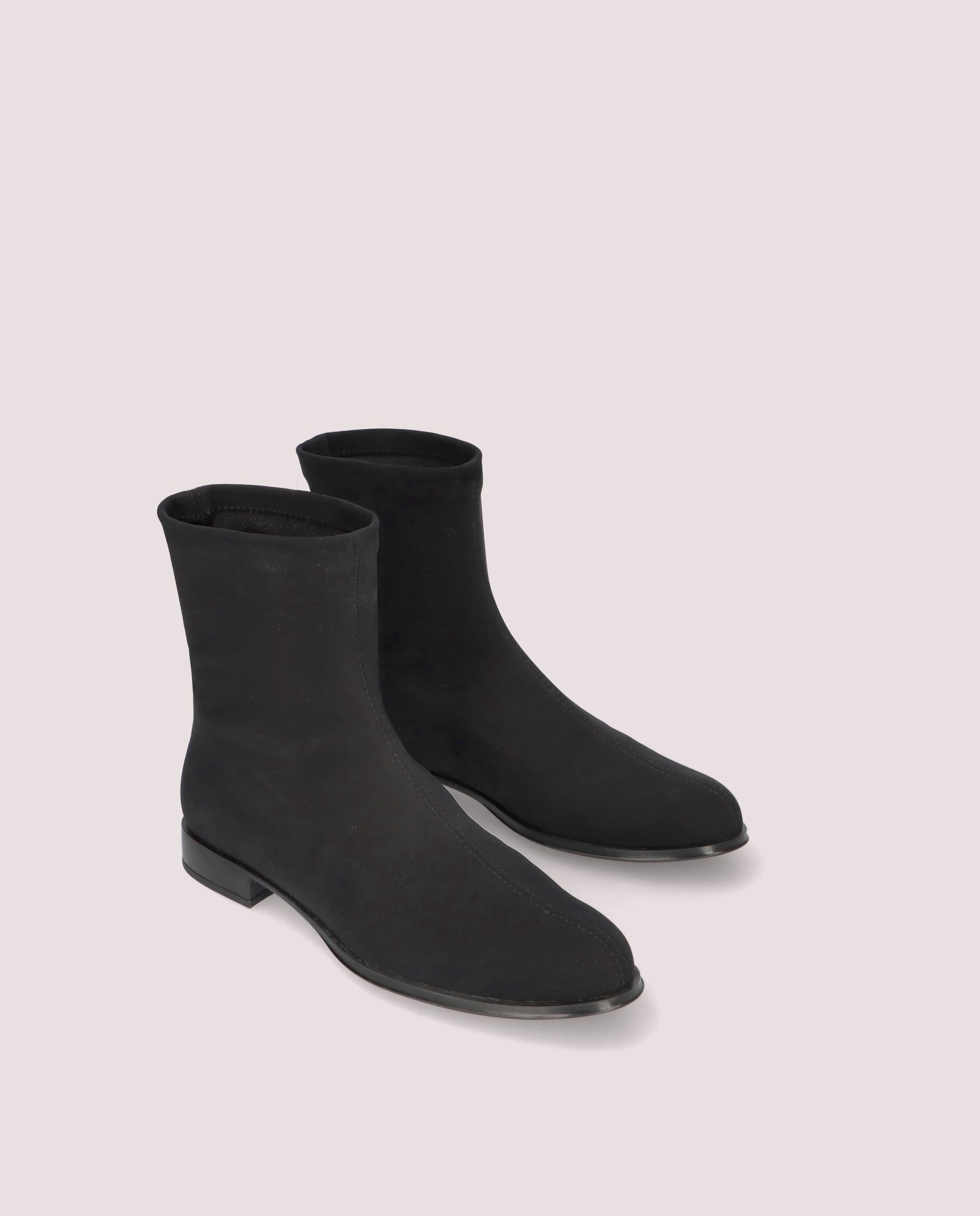 Pat Black Woven Ankle Boots