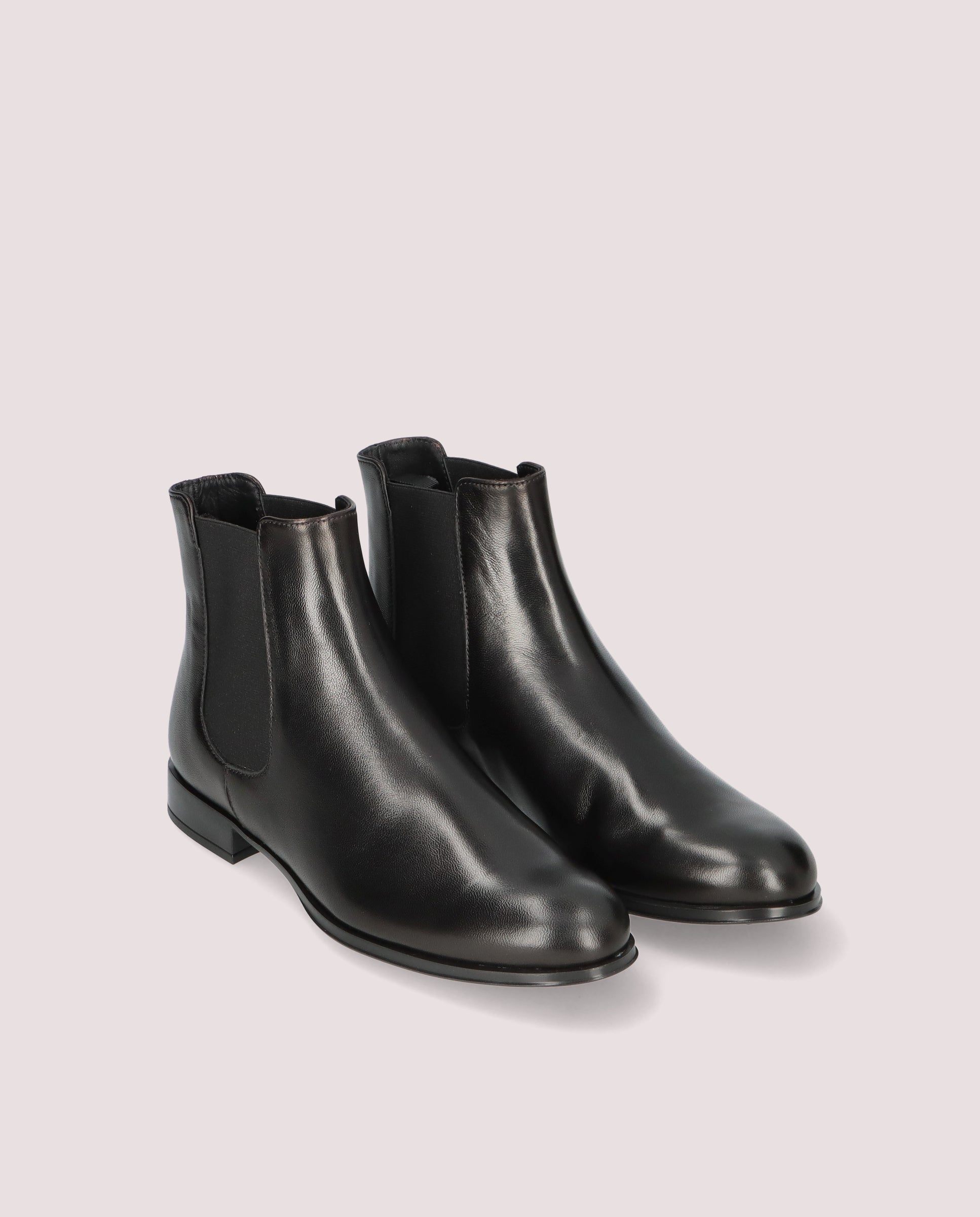 Pat Black Leather Ankle Boots