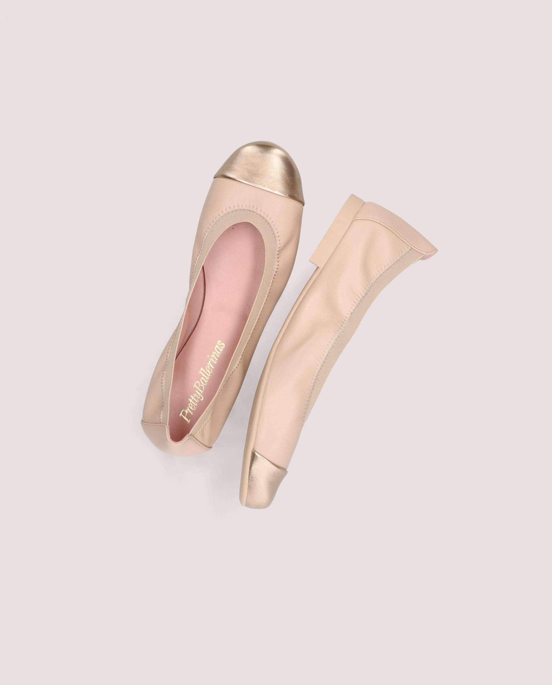 Shirley Beige Leather Ballerinas