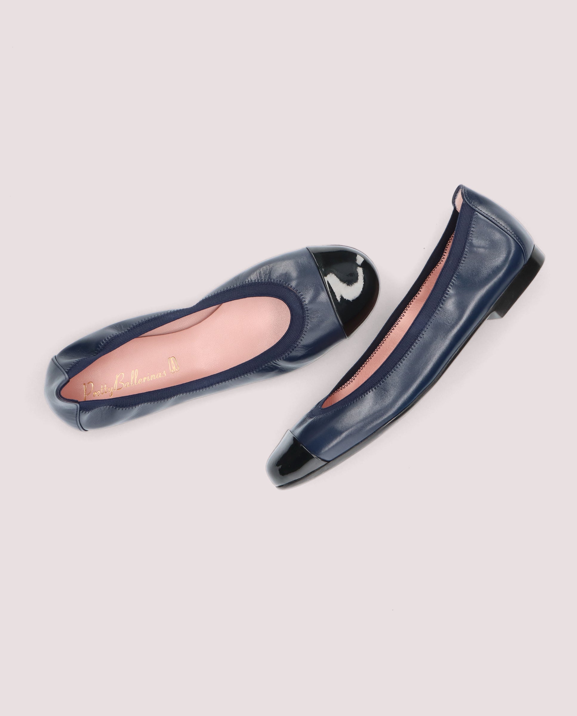 Shirley Blue Leather Ballet Flats