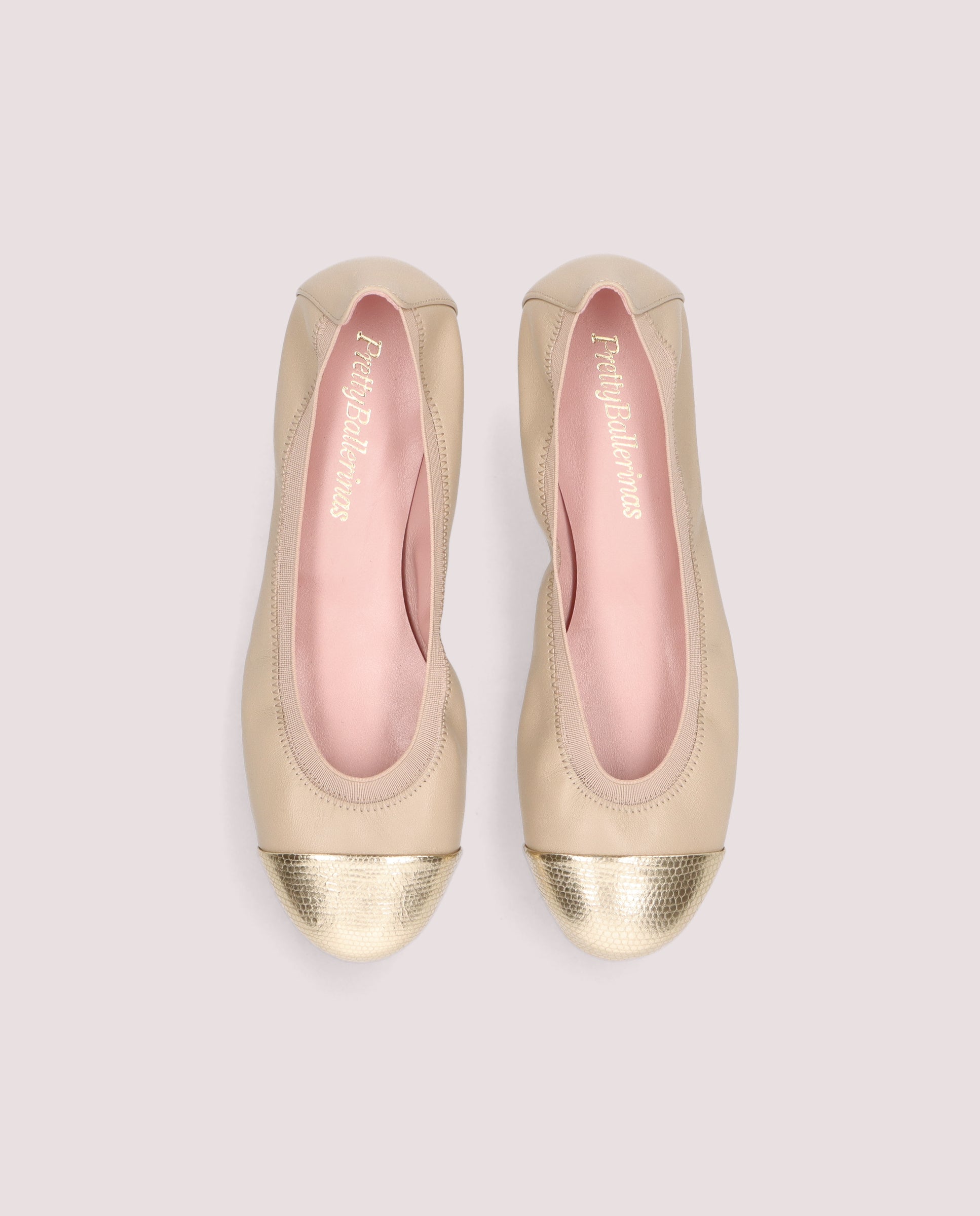 Shirley Beige Leather Ballerinas