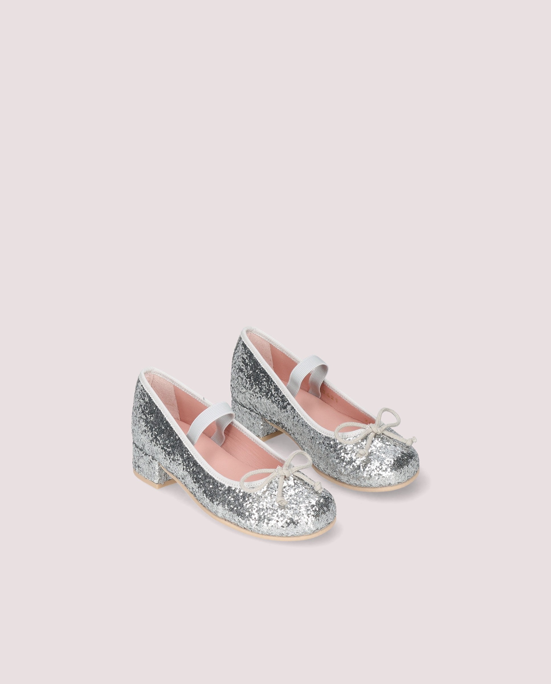 Emma Silver Fabric Ballerinas