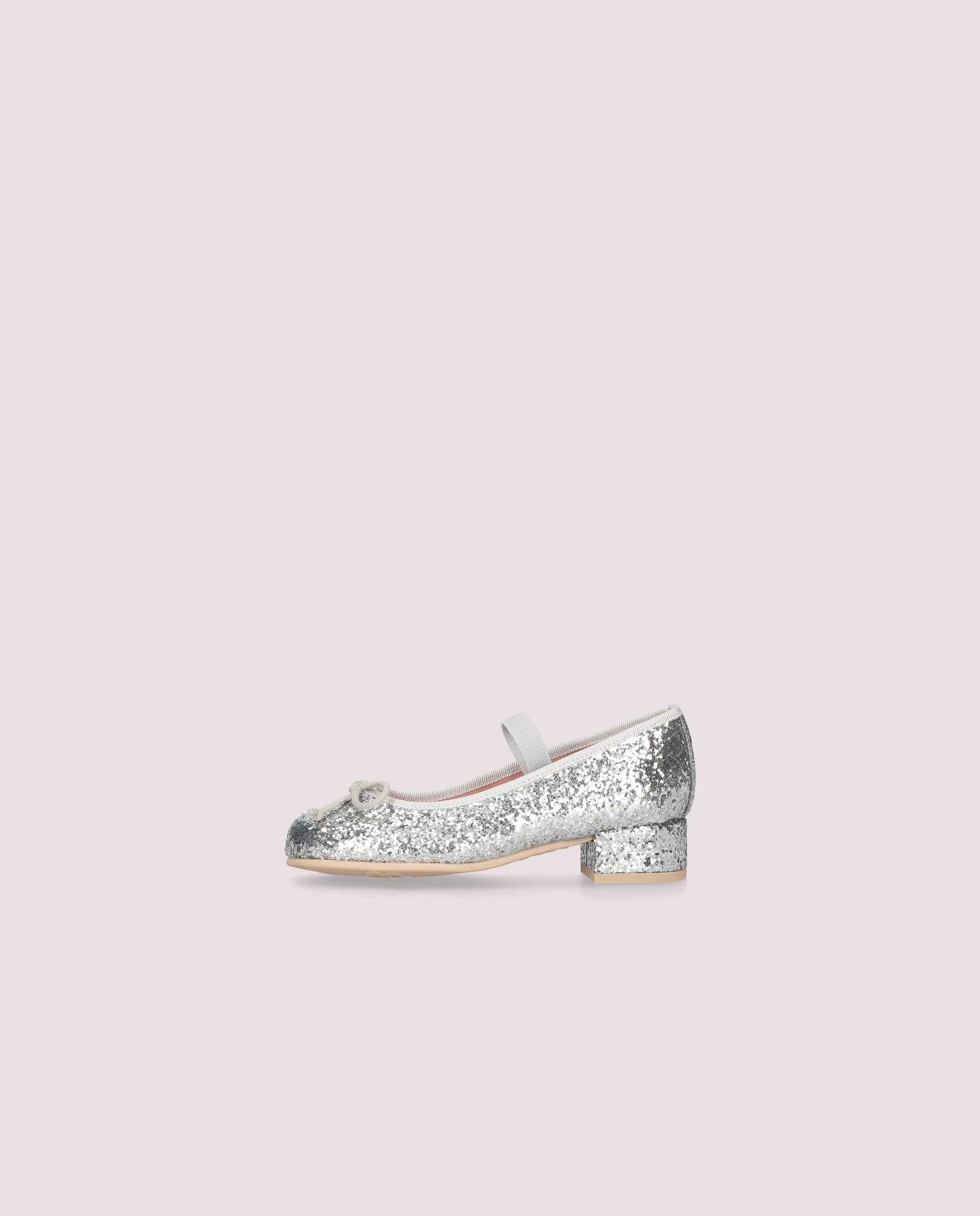 Emma Silver Fabric Ballerinas
