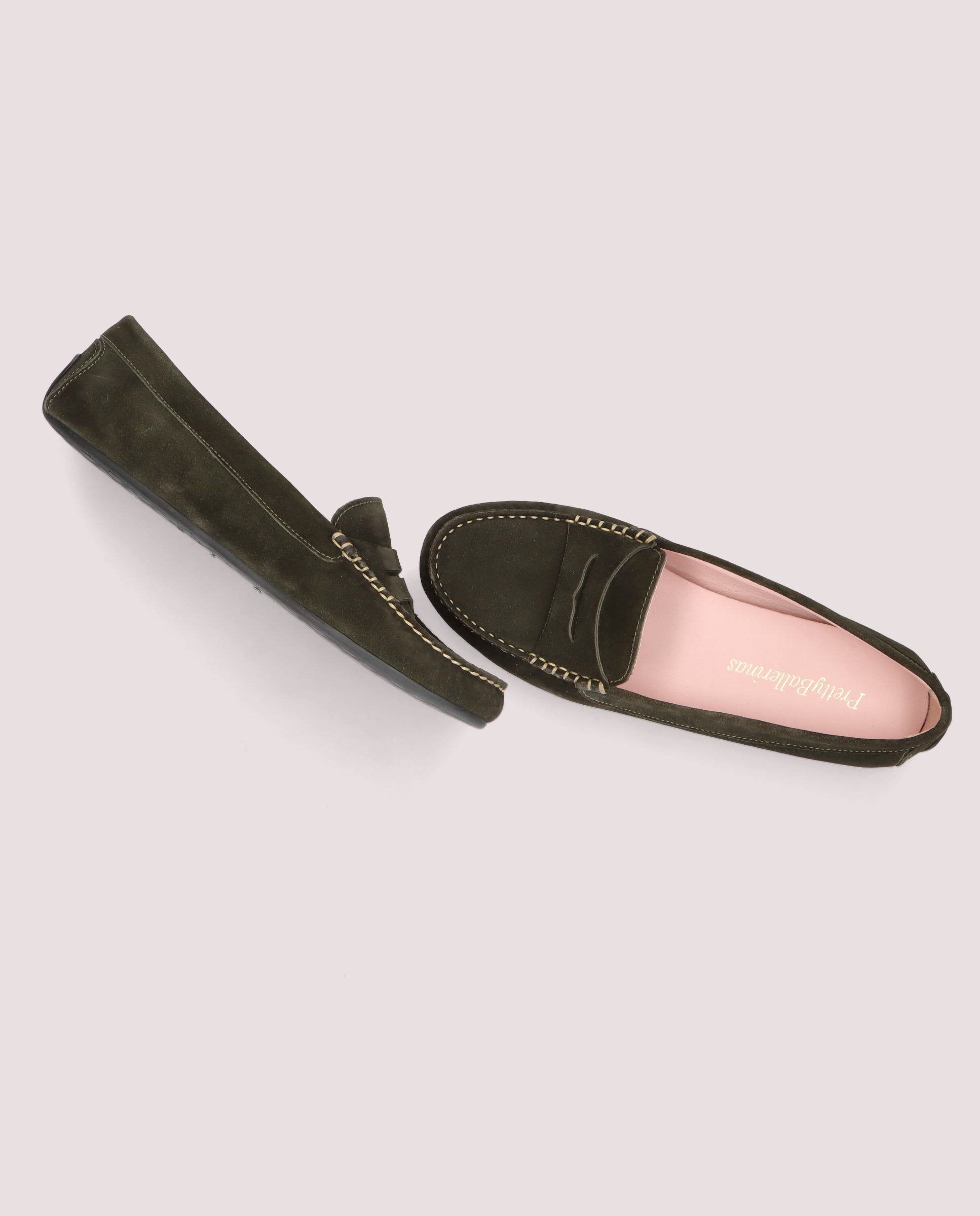 Josephine Green Suede Loafers