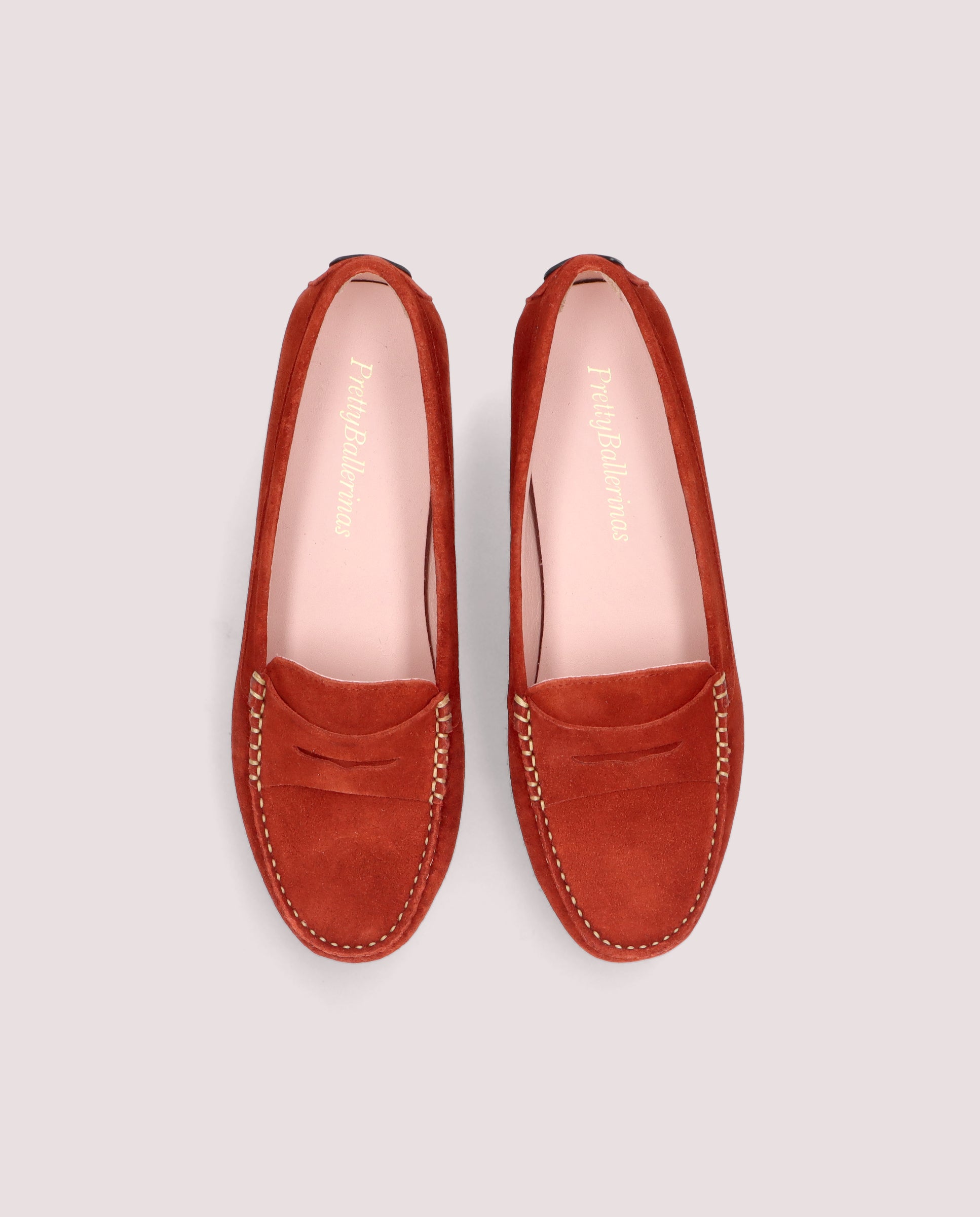 Josephine Orange Suede Loafers