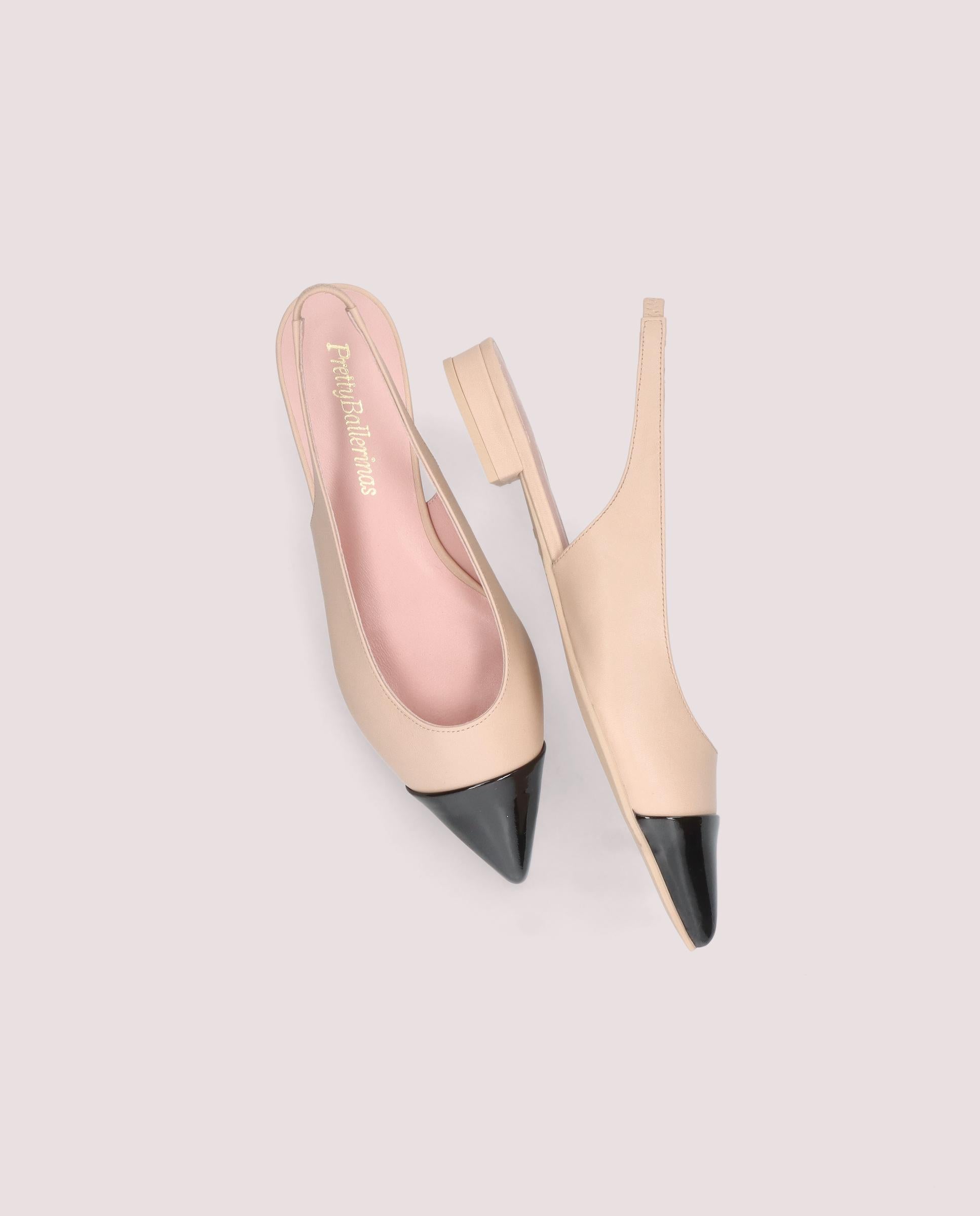 Clementine Beige Leather Ballerinas