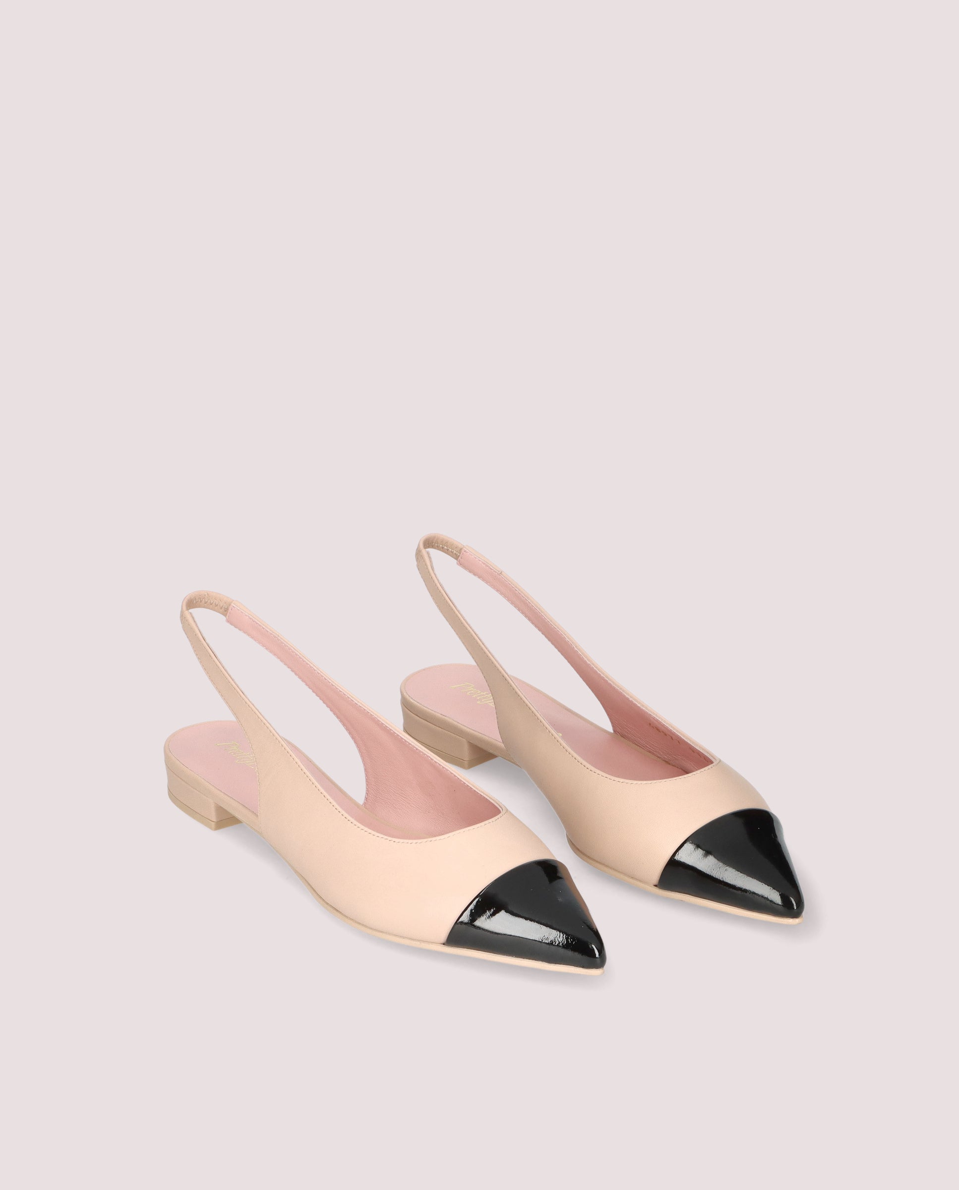 Clementine Beige Leather Ballerinas