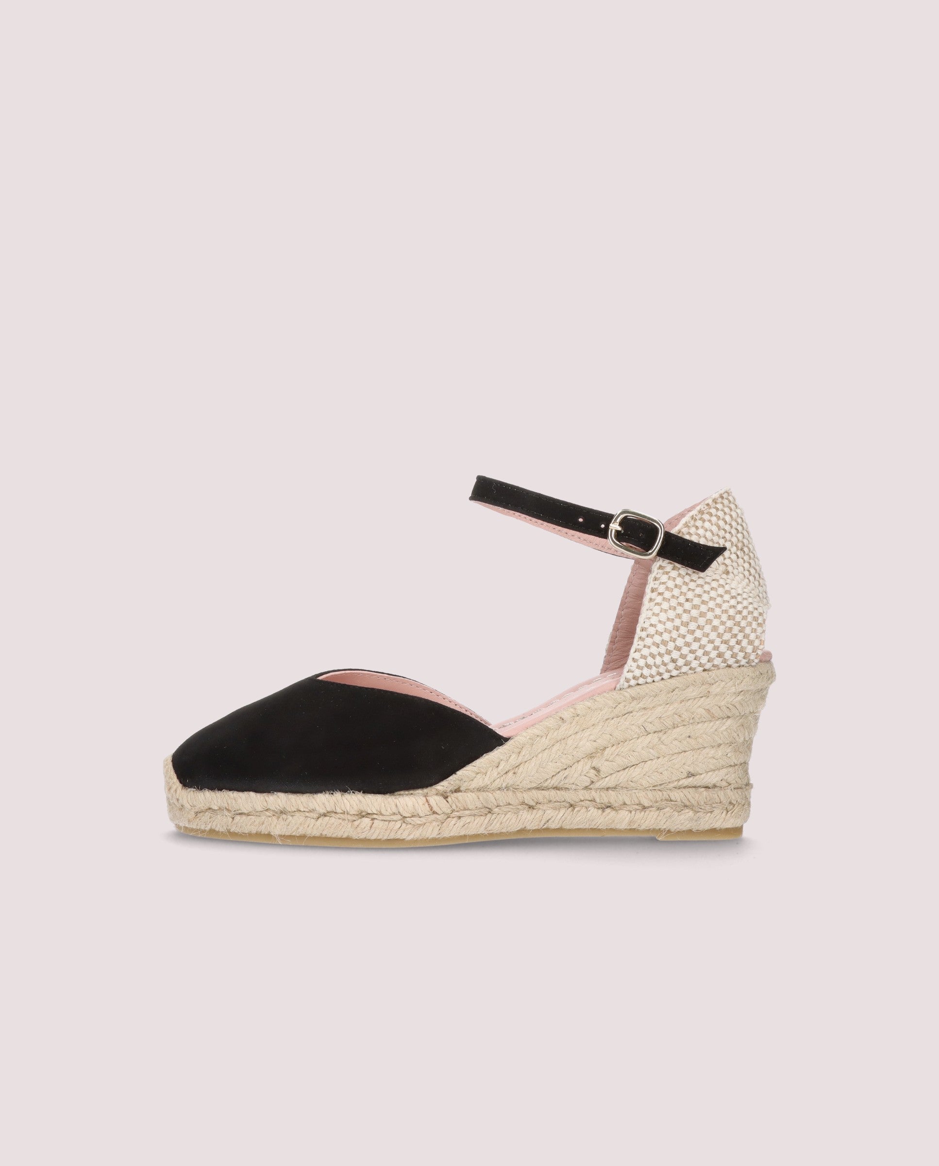 Deborah Black Suede Esparto Espadrilles