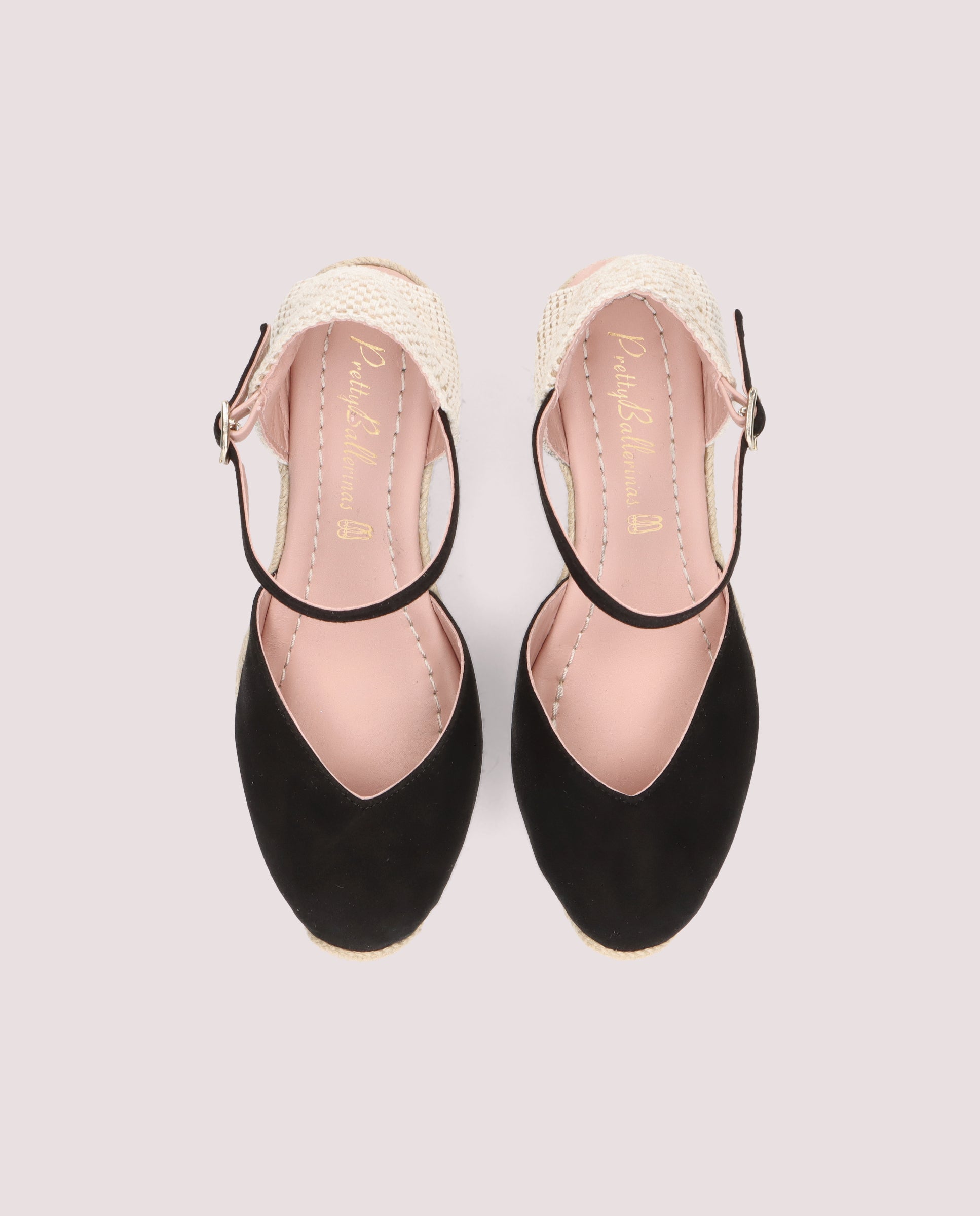 Deborah Black Suede Esparto Espadrilles