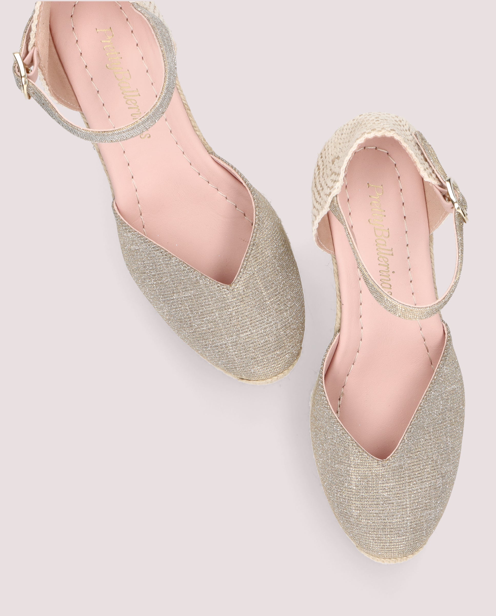 Deborah Silver Woven Esparto Espadrilles