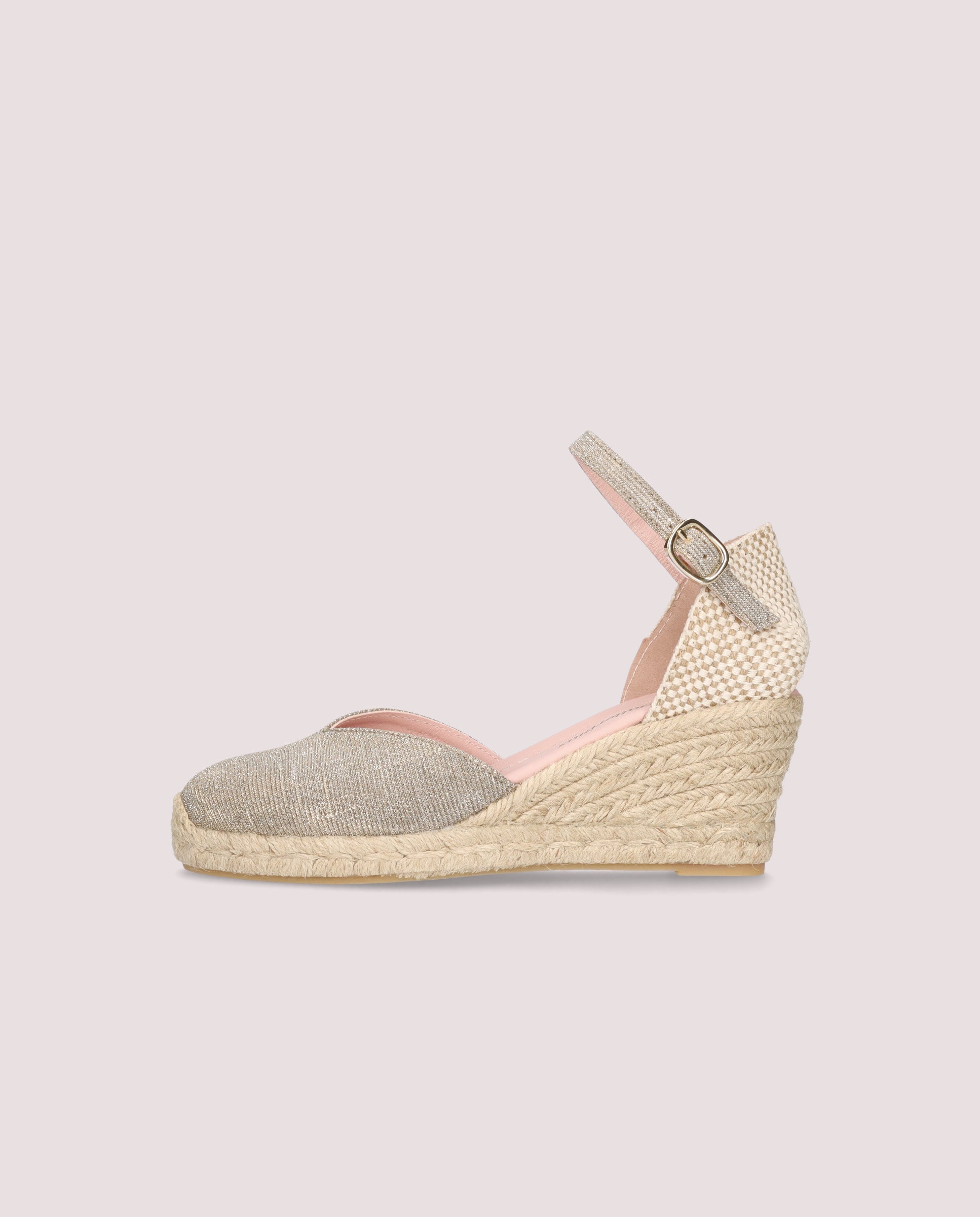 Deborah Silver Woven Esparto Espadrilles