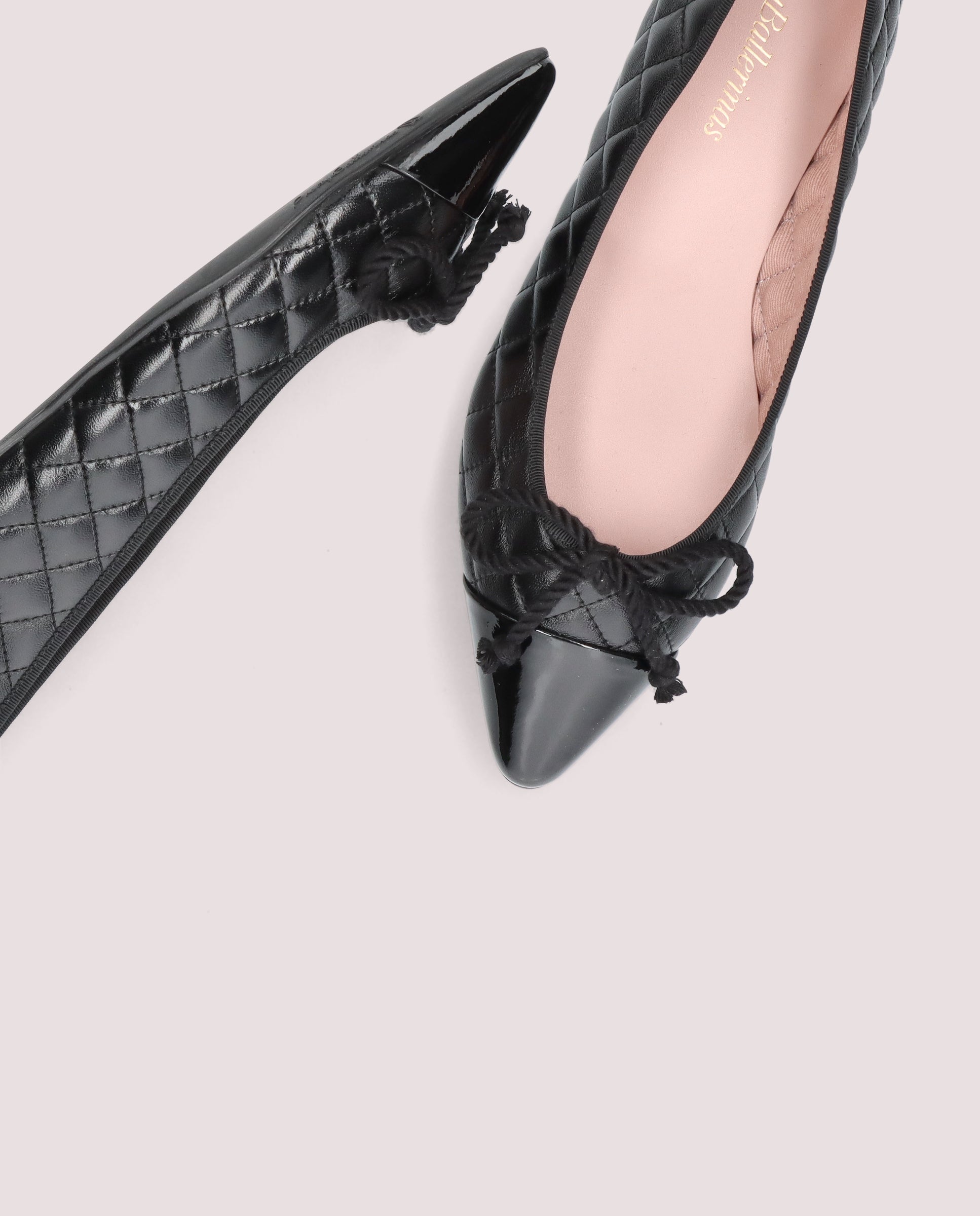 Tyra Black Leather Ballet Flats