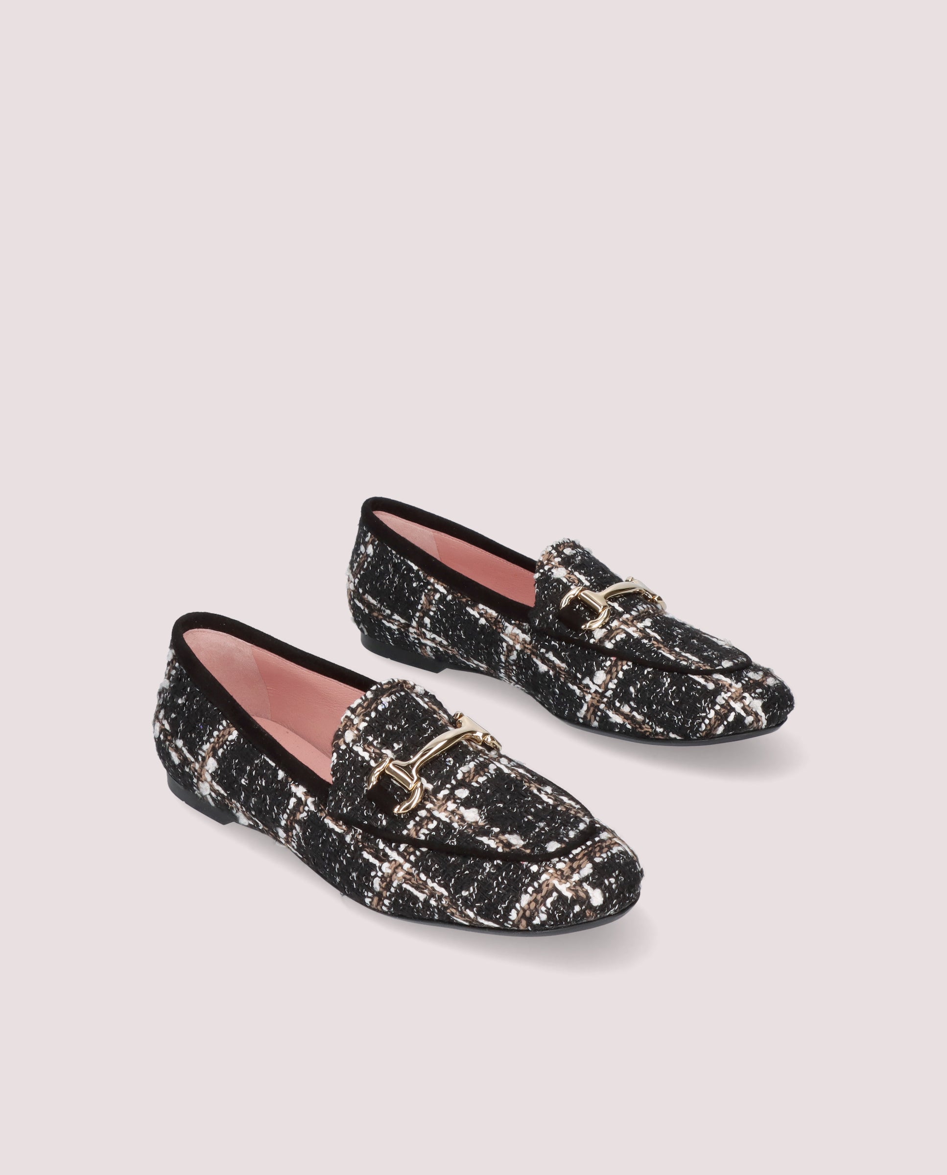 Faye Black Woven Loafers