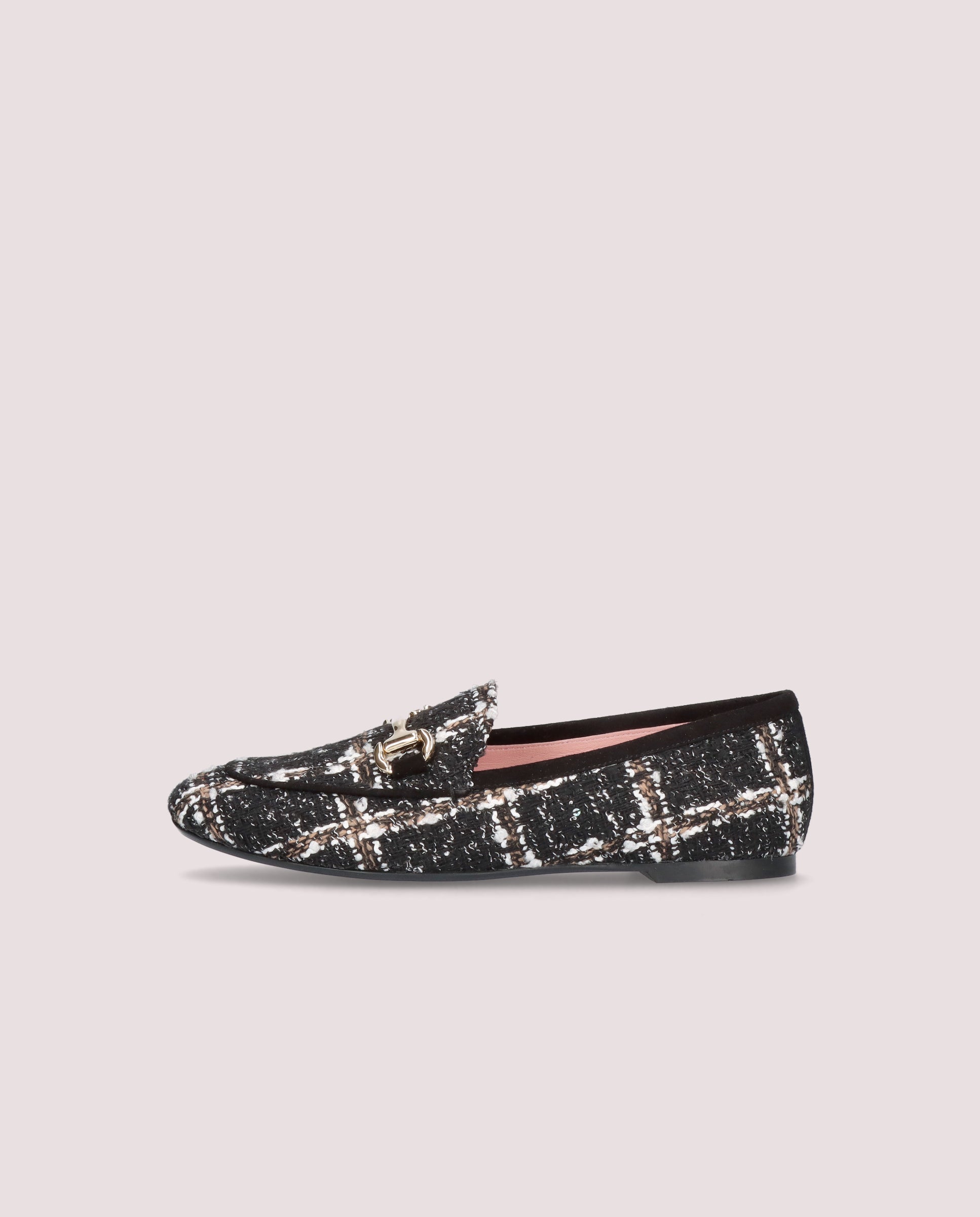 Faye Black Woven Loafers