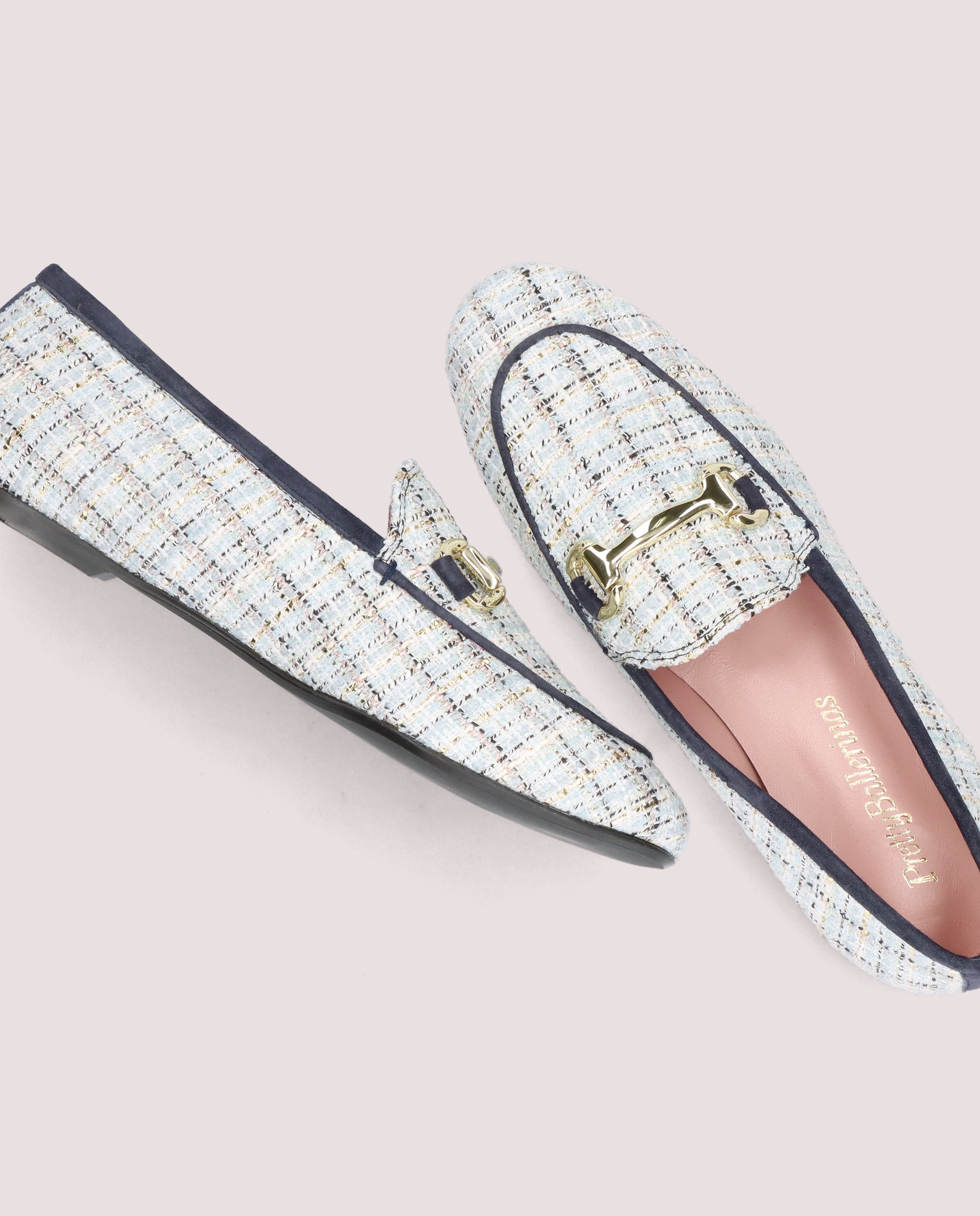 Faye Blue Woven Loafers