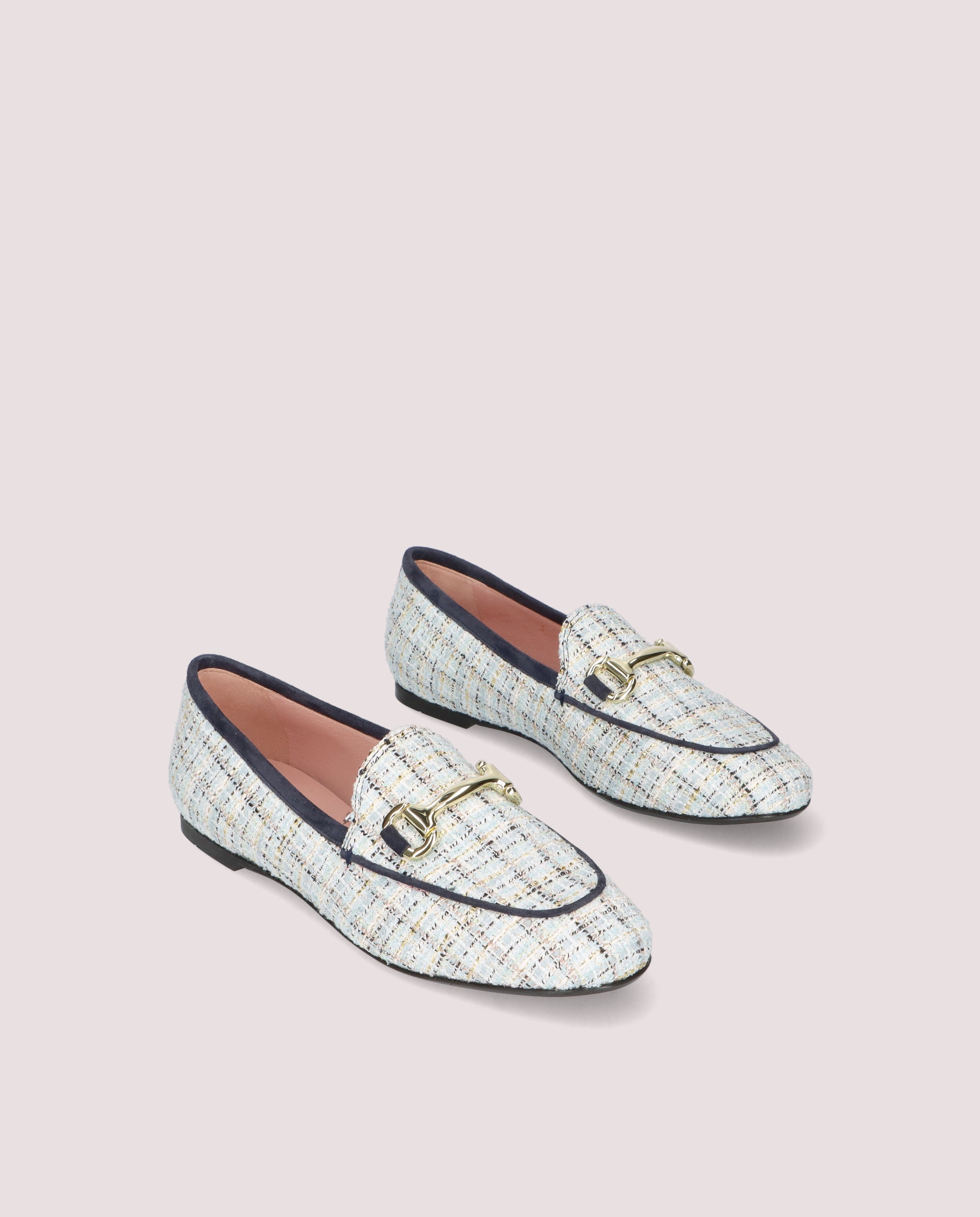 Faye Blue Woven Loafers
