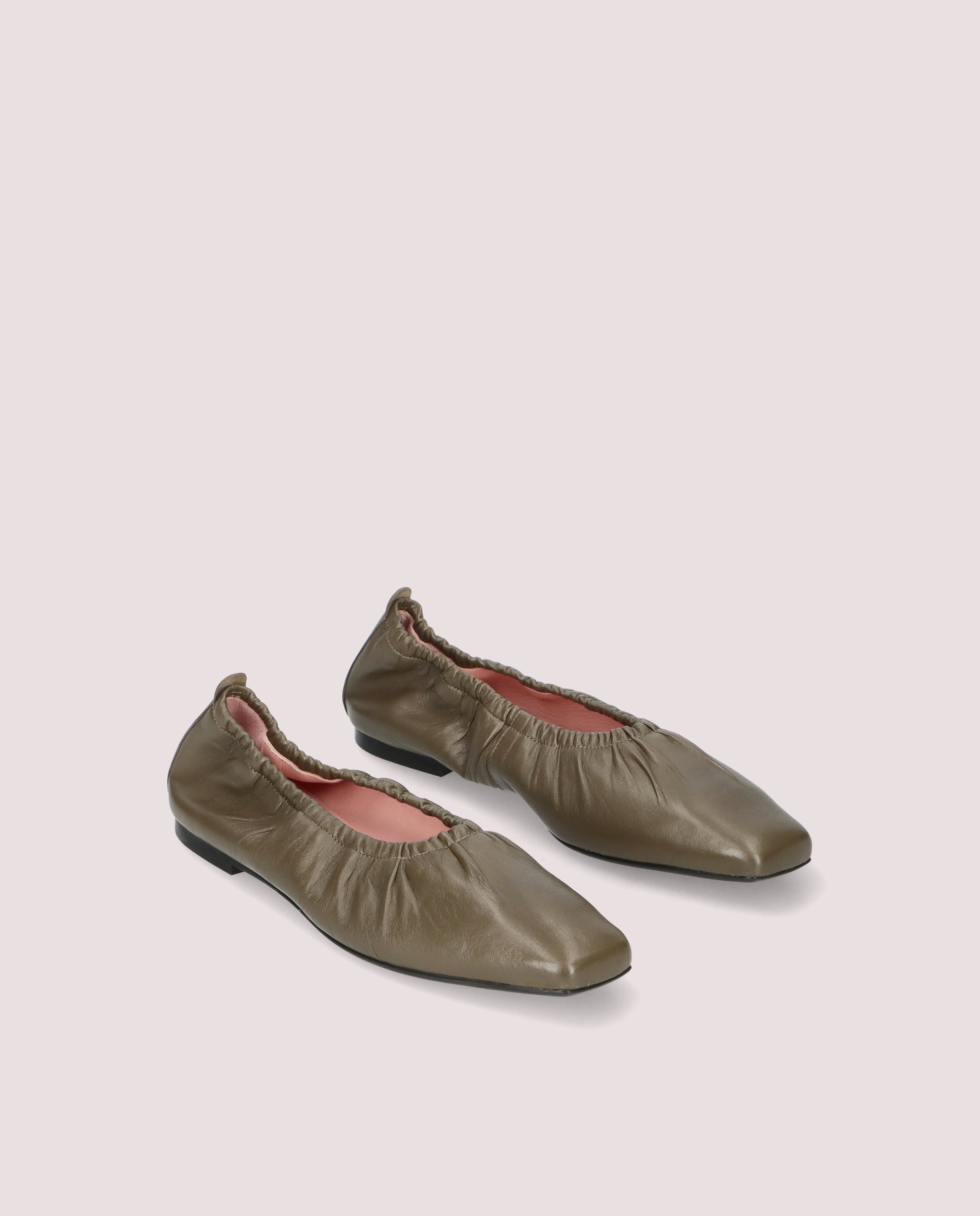 Camille Green Leather Ballet Flats