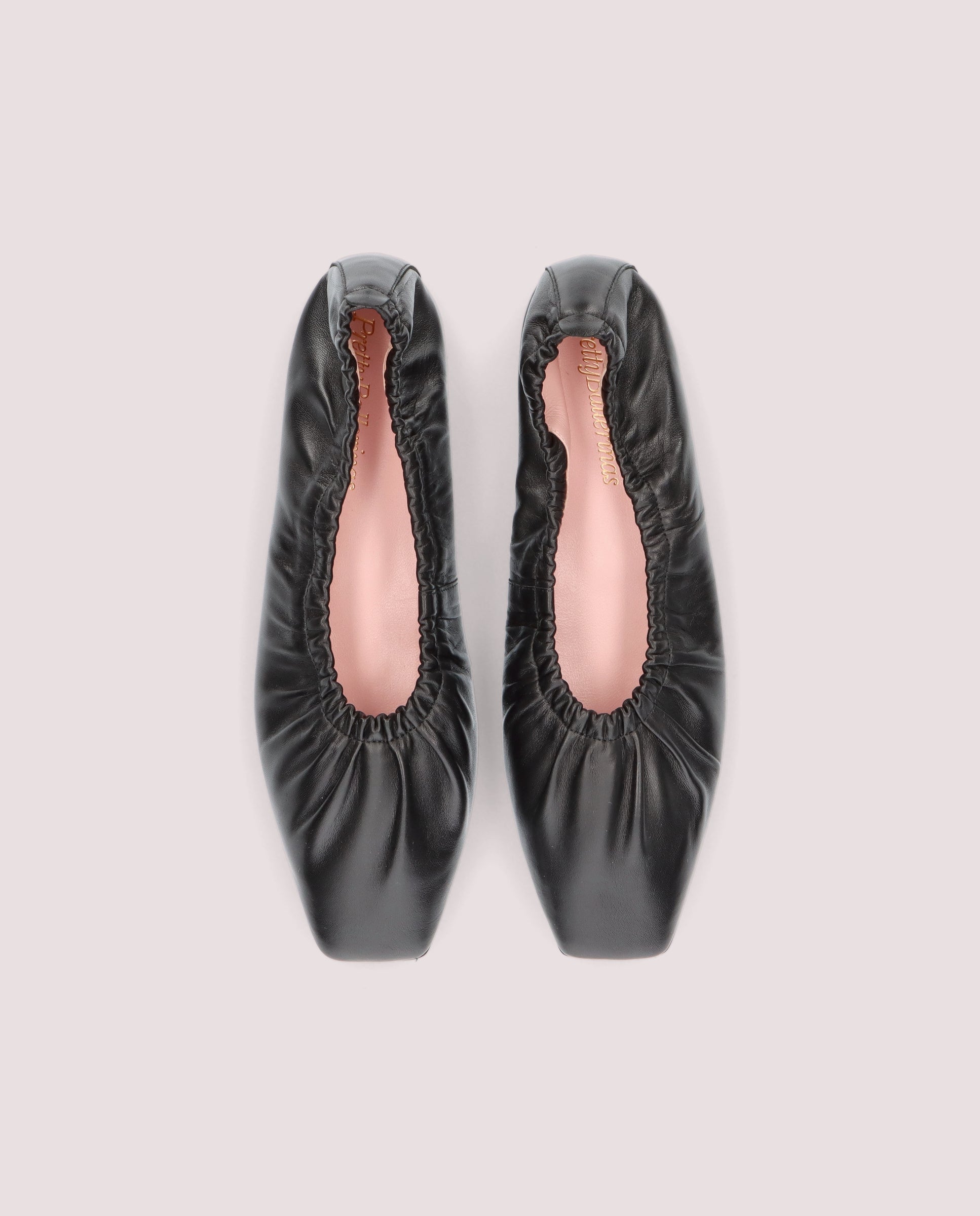 Camille Black Leather Ballet Flats