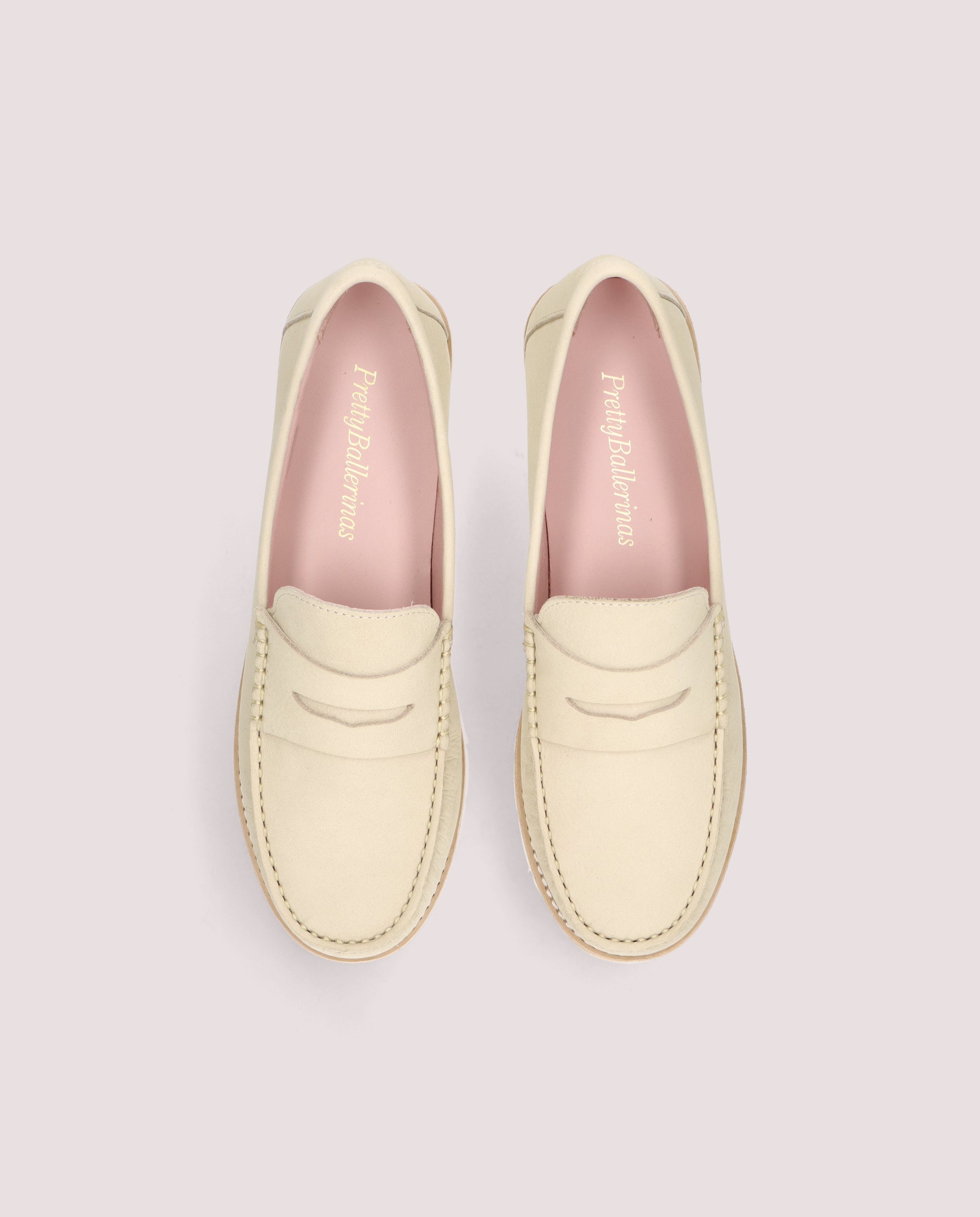 Josephine Beige Leather Moccasins
