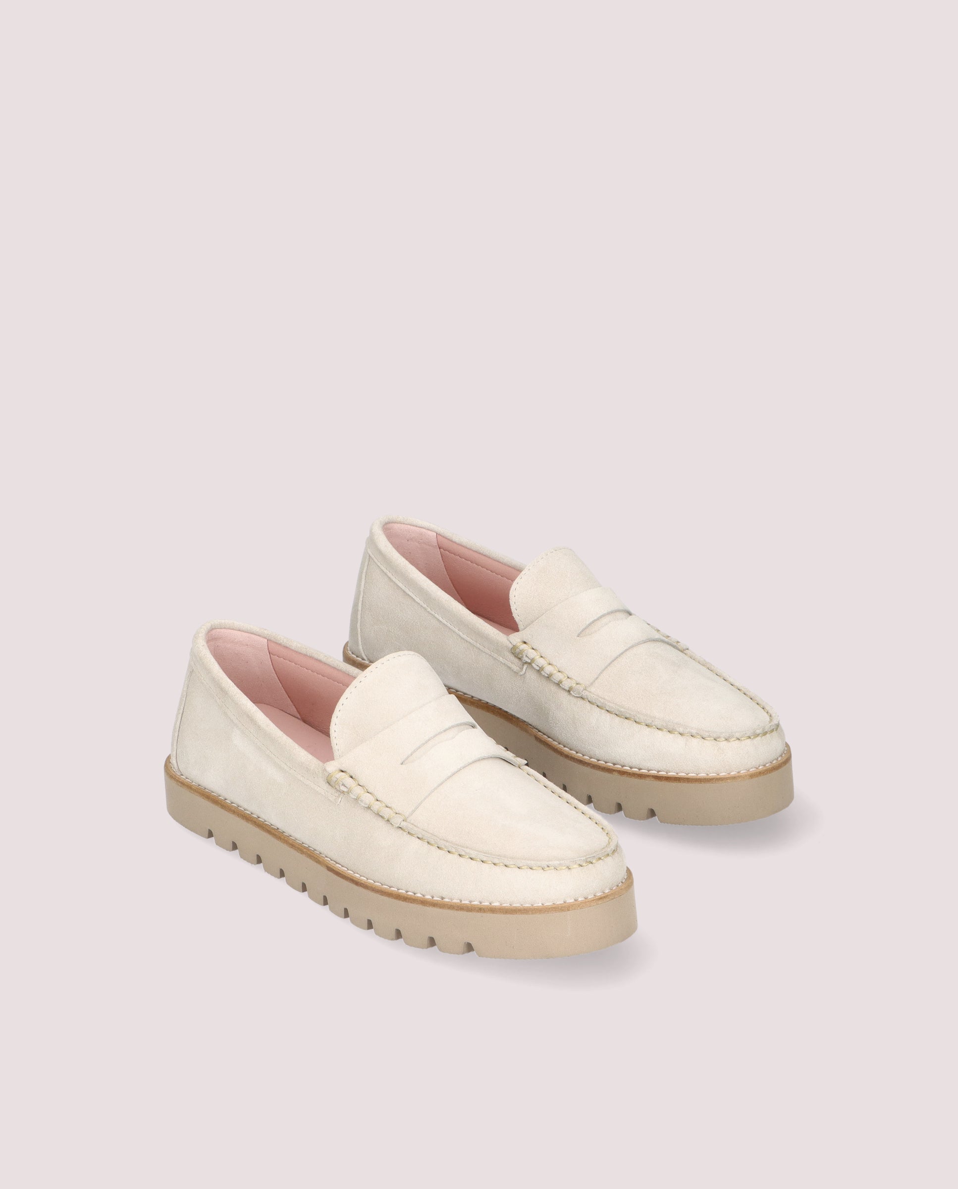 Josephine Grey Leather Loafers