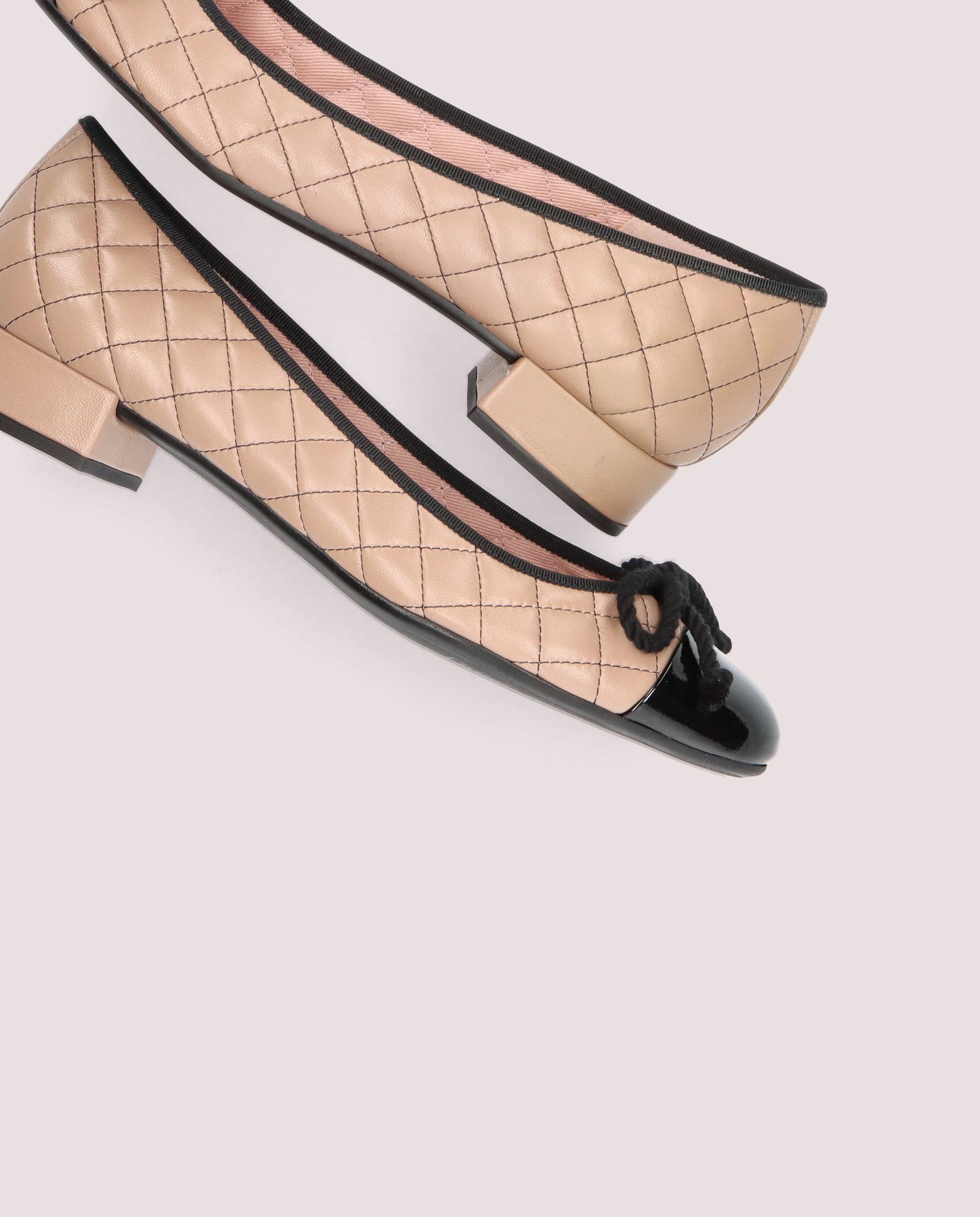 Gretschen Beige Leather Ballerinas