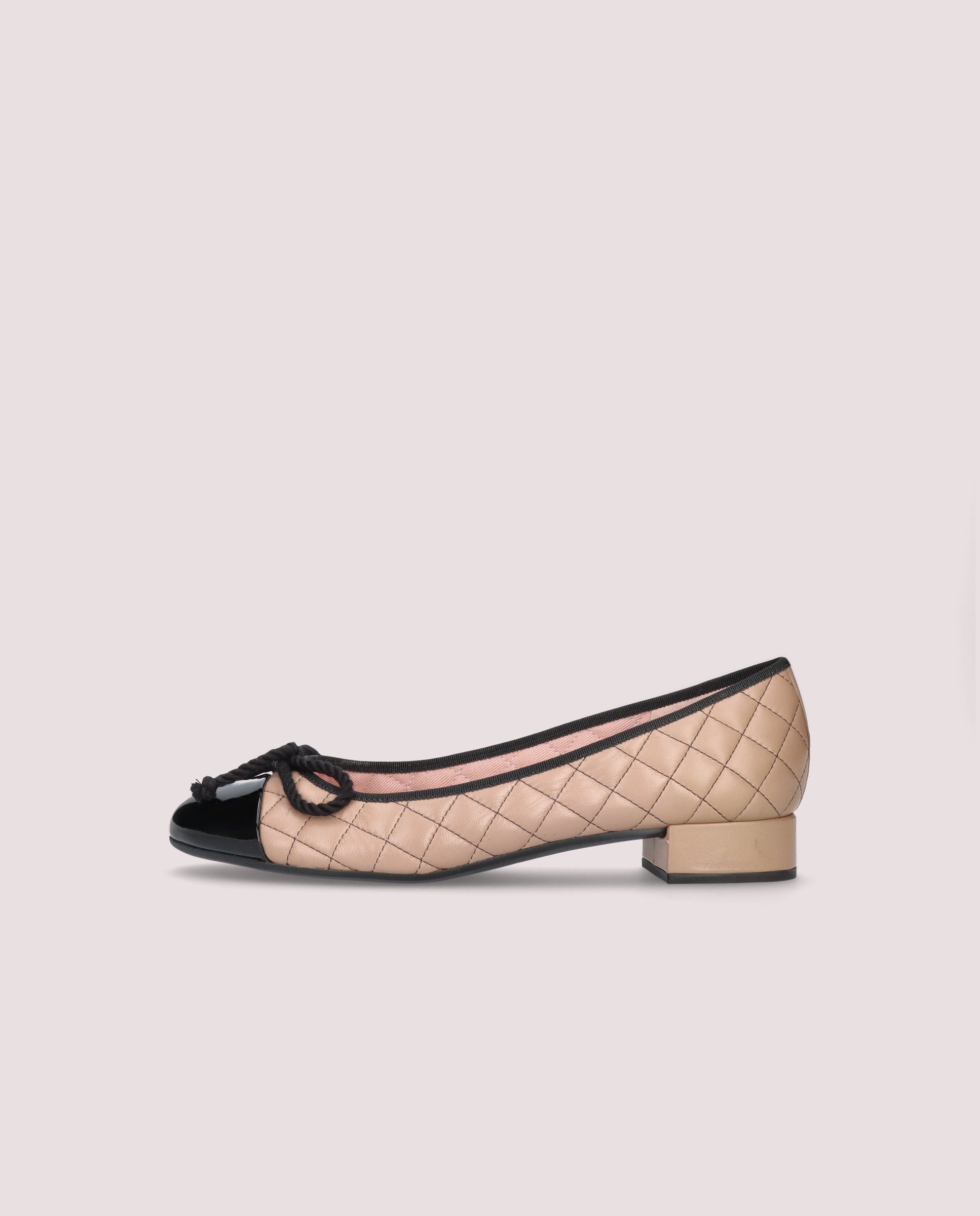 Gretschen Beige Leather Ballet Flats